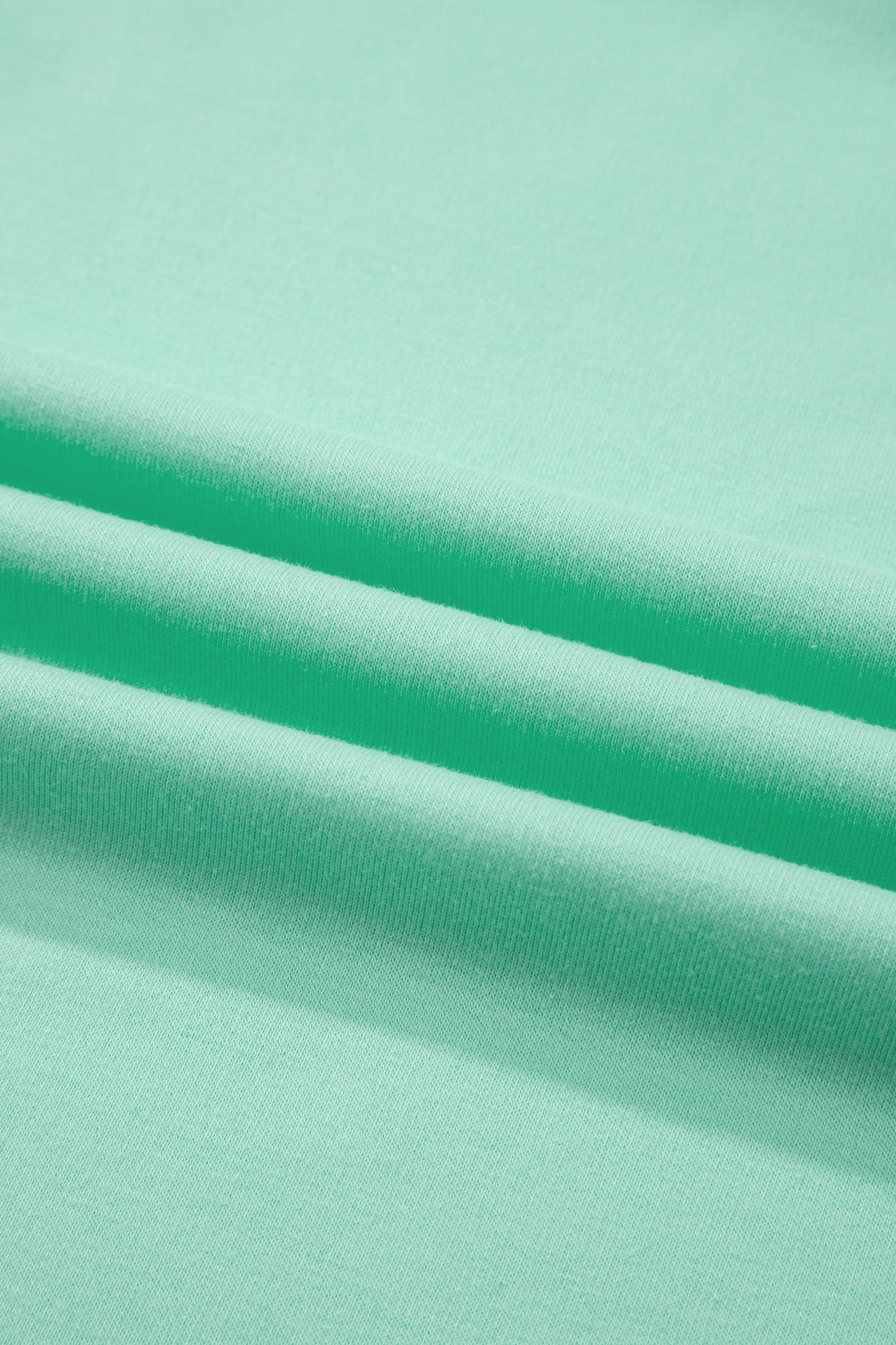 Mint Green Solid V-Neck Tee and Drawstring Plus Size Pants Set