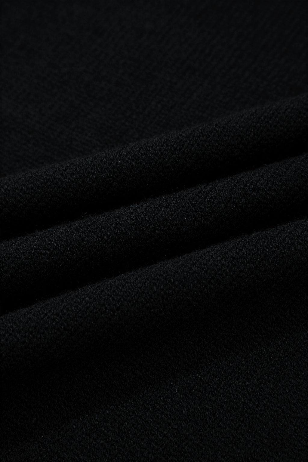 Black Solid Color Knit Contrast Denim Patchwork Collar Sweater Vest