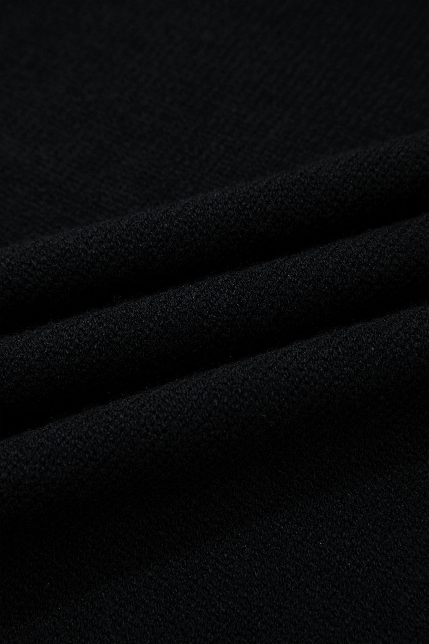 Black Solid Color Knit Contrast Denim Patchwork Collar Sweater Vest