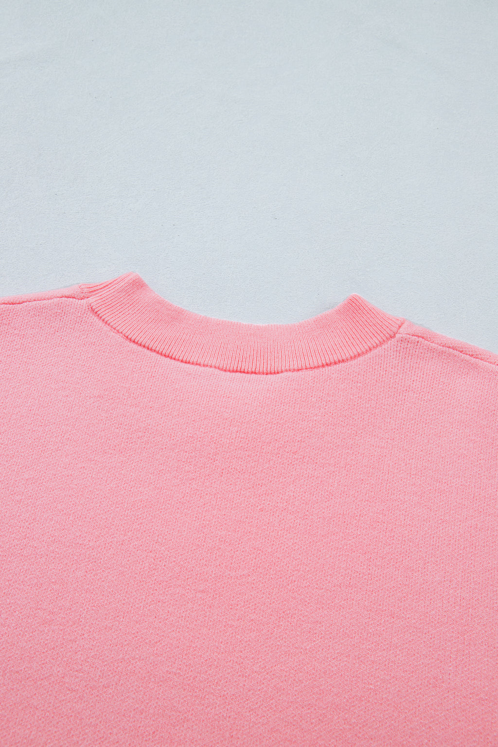 Pink Scalloped Hem 3/4 Sleeve Sweater Top