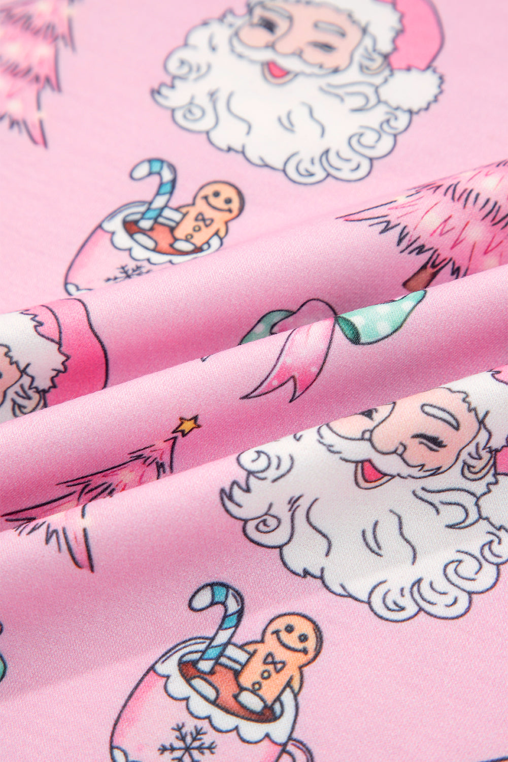 Pink Ho Ho Ho Christmas Fashion Print 2pcs Lounge Short Set