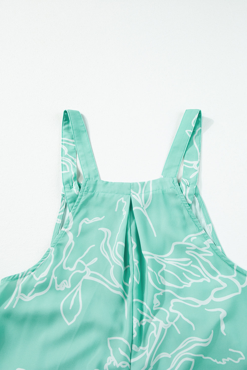 Moonlight Jade Printed Bib Wide Leg Overall