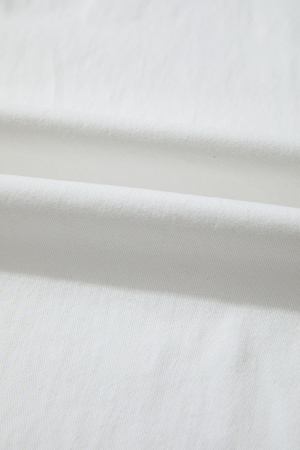 White Solid Color Loose Casual Jeans