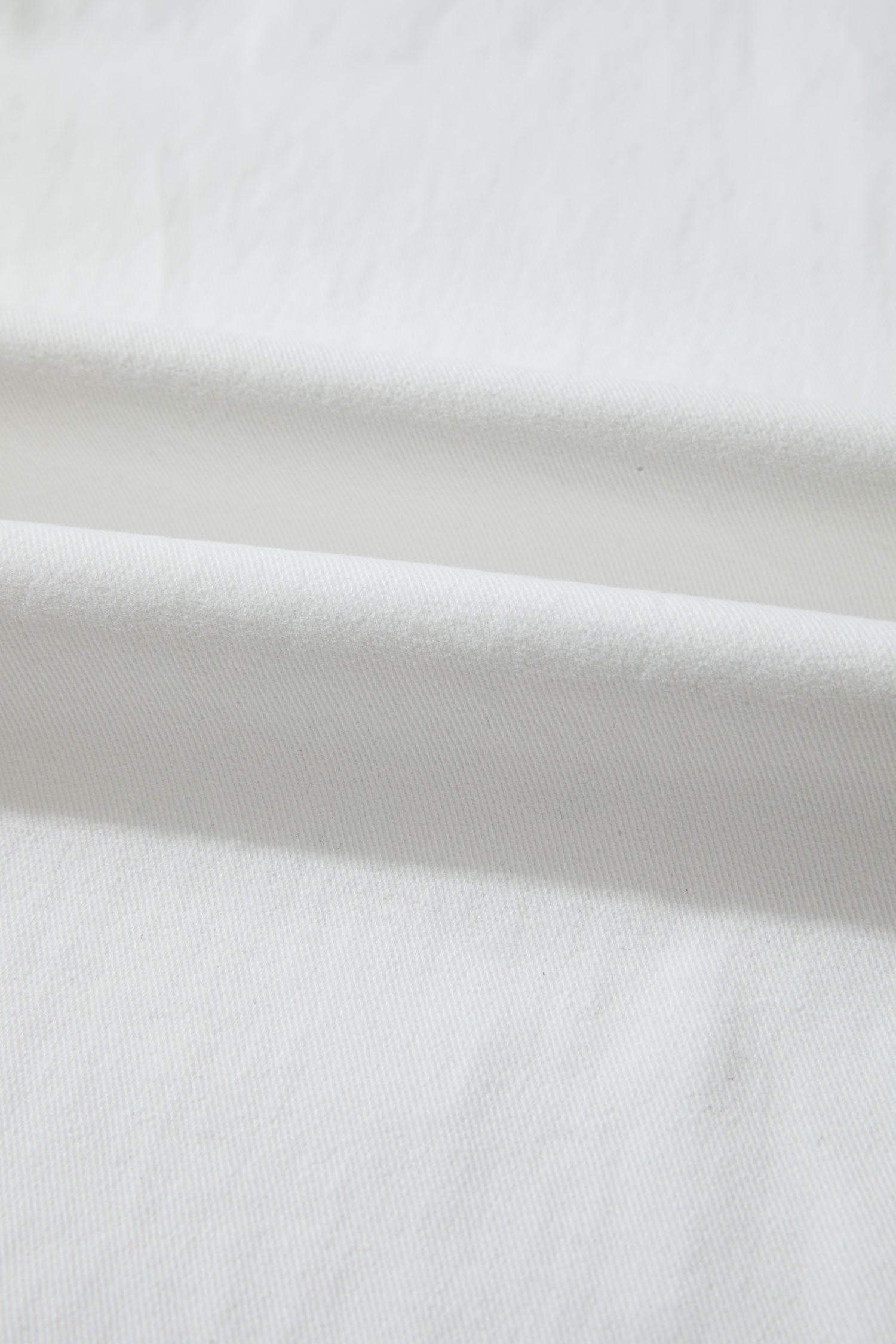 White Solid Color Loose Casual Jeans