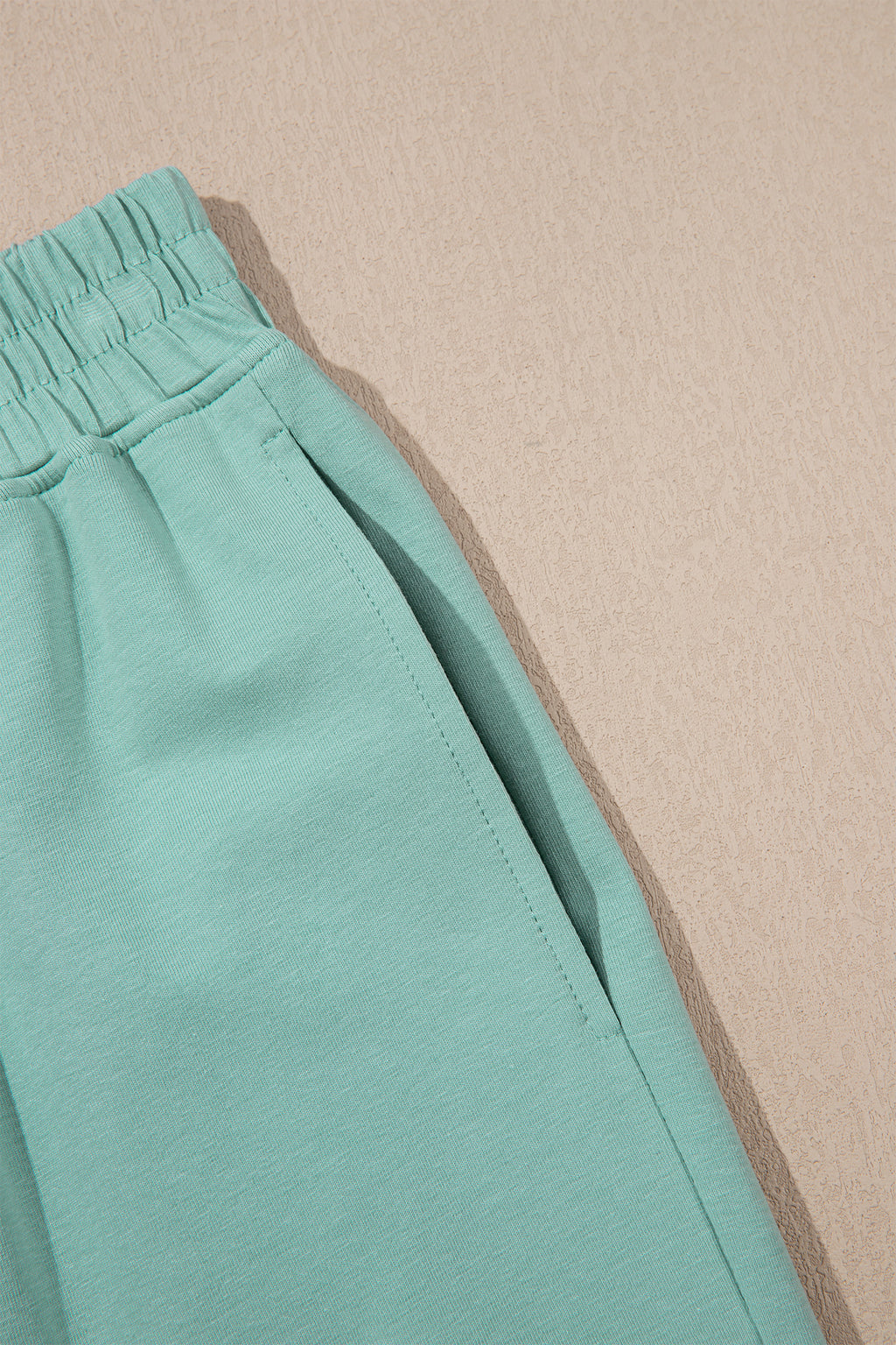 Moonlight Jade Solid Color Cropped Tank Top and Jogger Pants Set