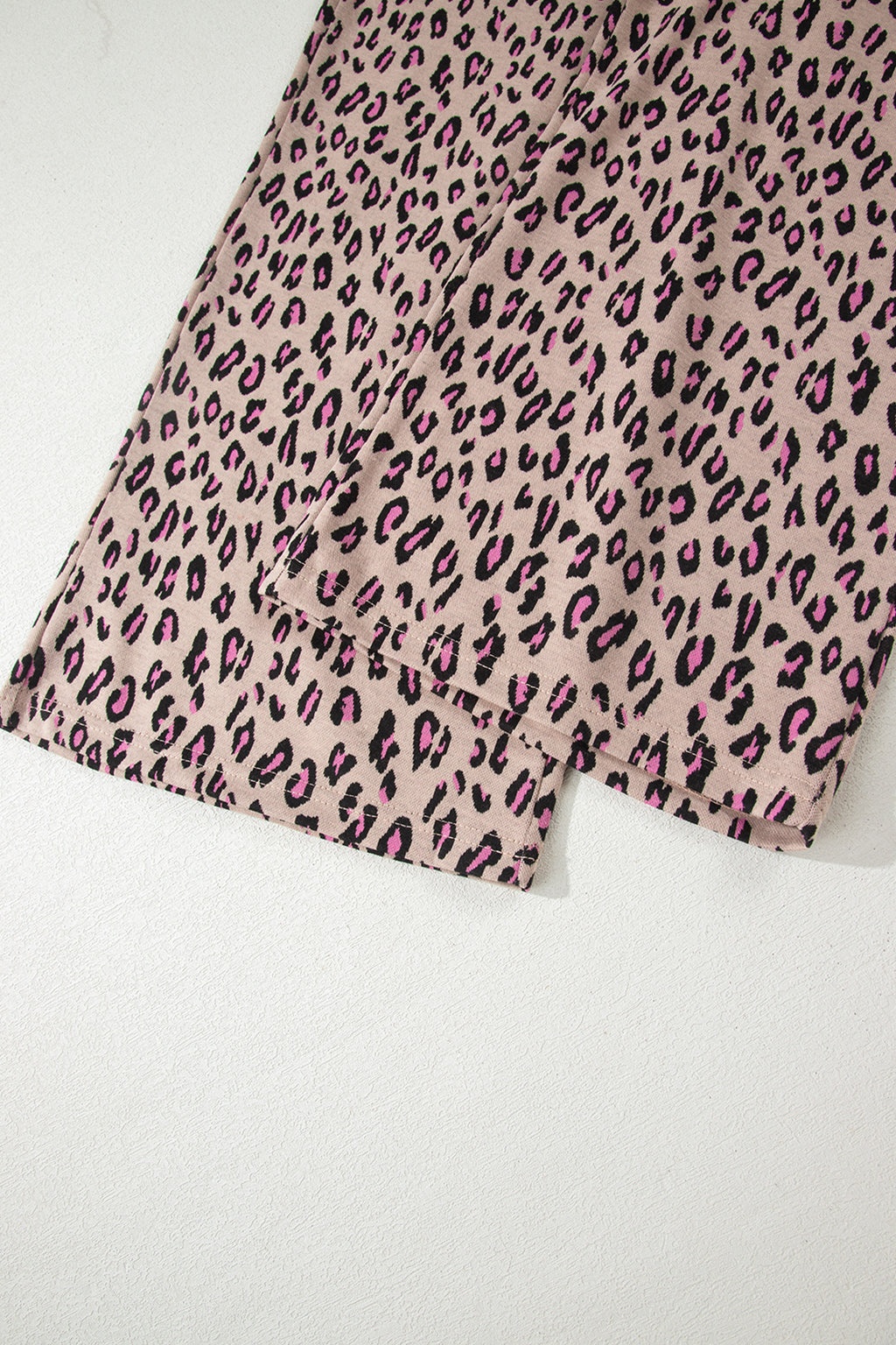 Pink Leopard Print Casual Tee and Pants 2pcs Outfit