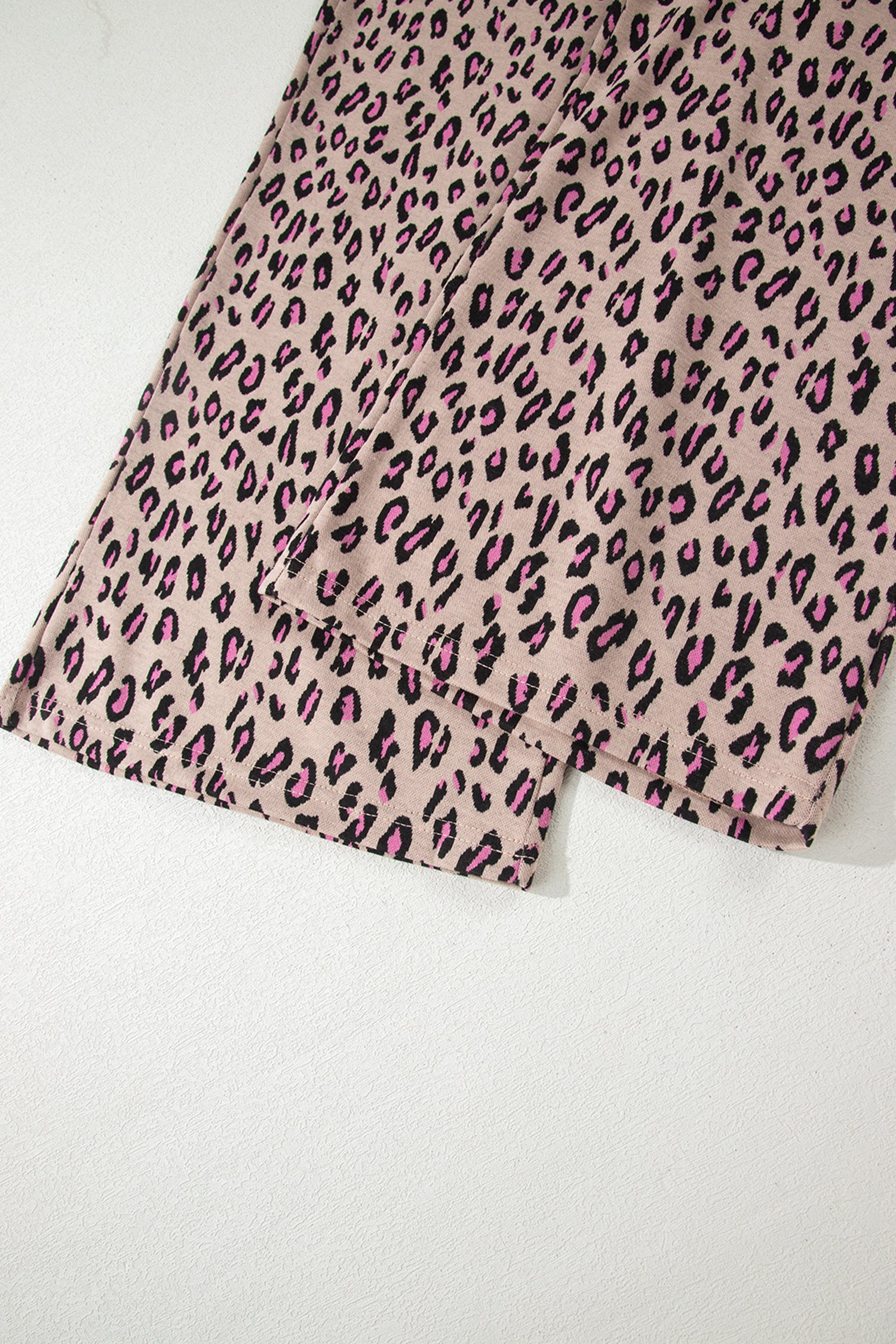 Pink Leopard Print Casual Tee and Pants 2pcs Outfit