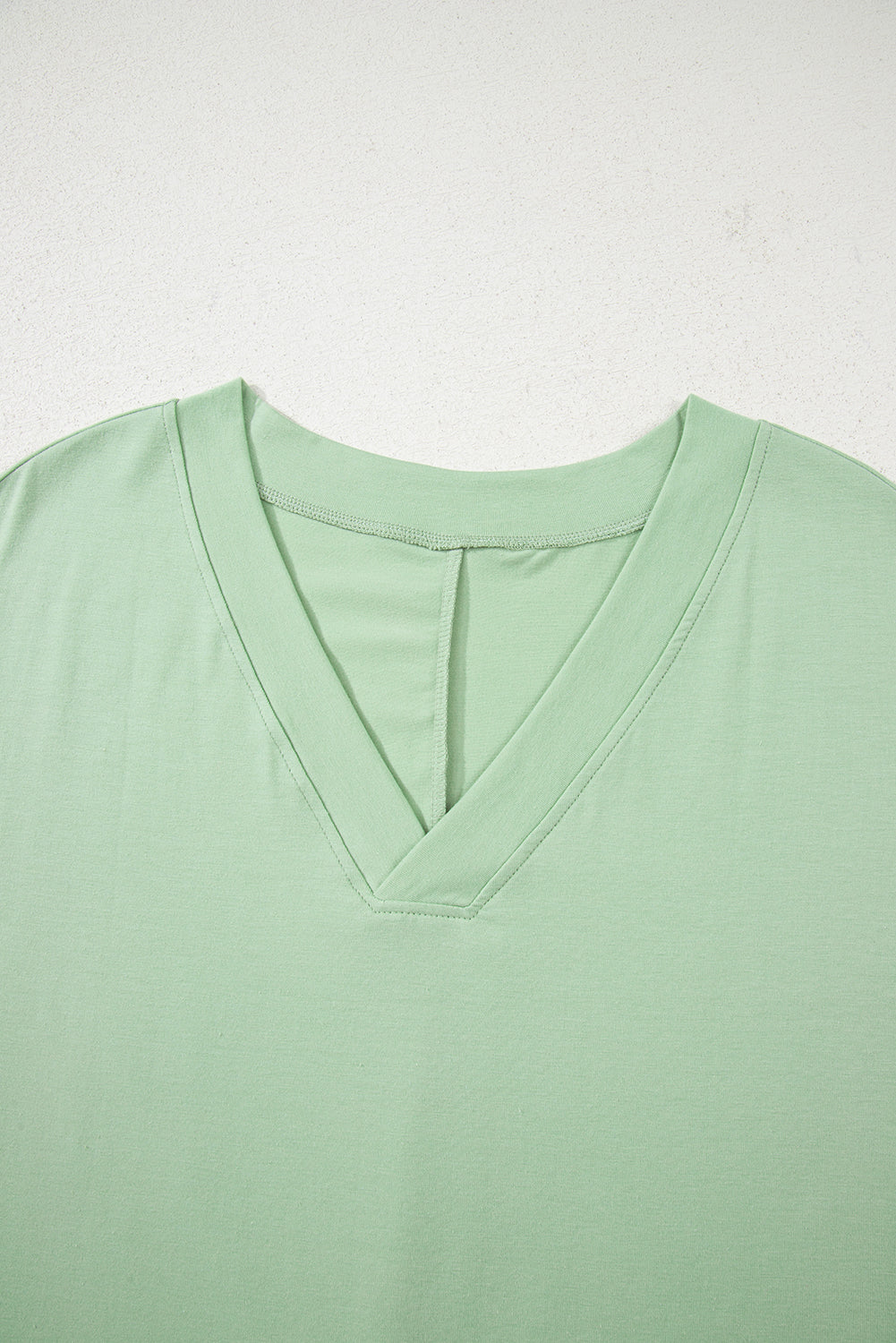 Grass Green Loose Half Sleeve V Neck Knit Romper