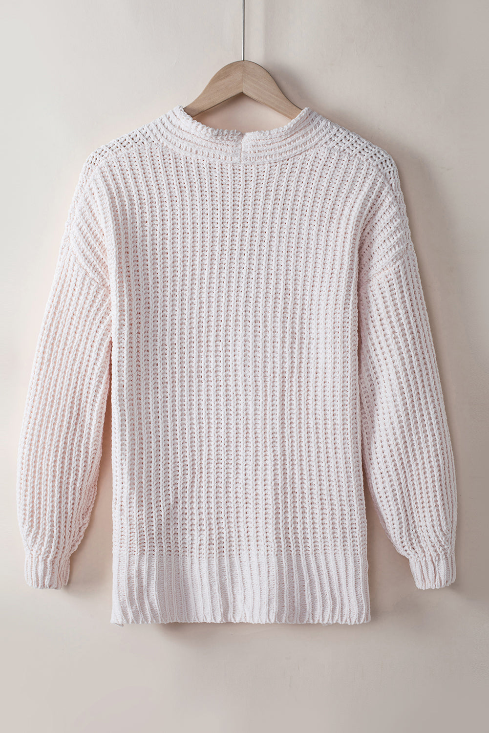 Pink Buttoned Front Drop Shoulder Knitted Cardigan