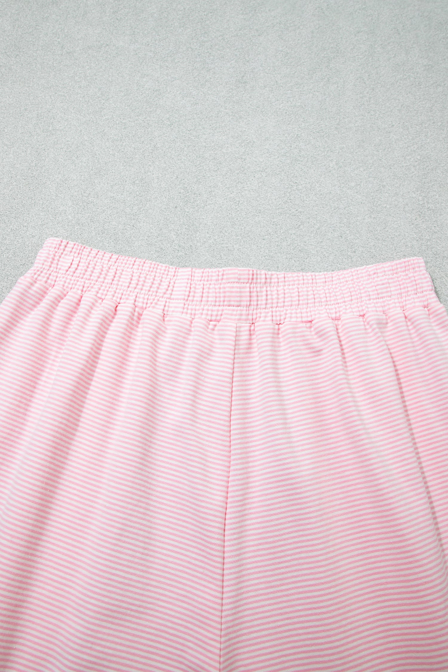 Pink Stripe Color Block Trim Mock Neck Pullover Drawstring Pants Casual Outfit