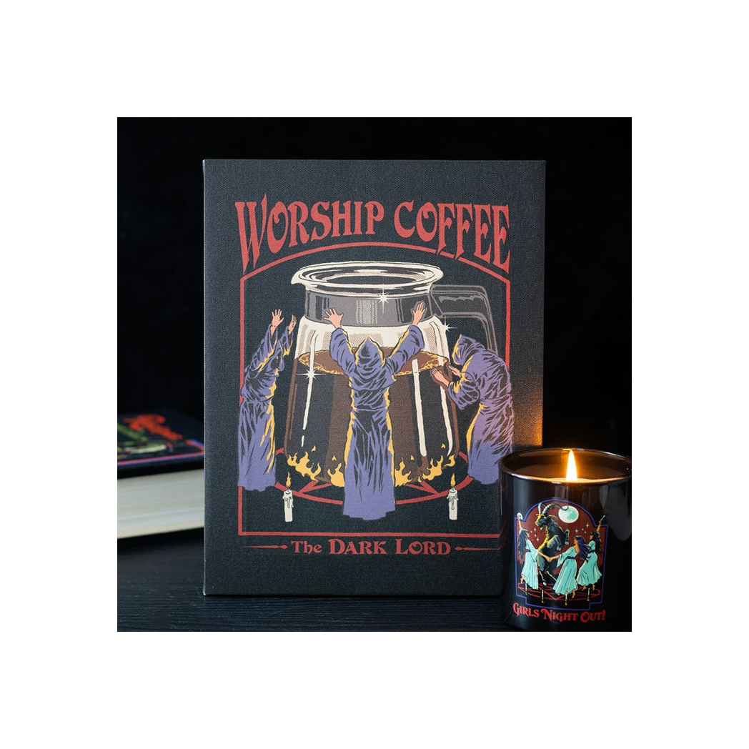 19x25cm Worship Coffee Canvas Plaque by Steven Rhodes