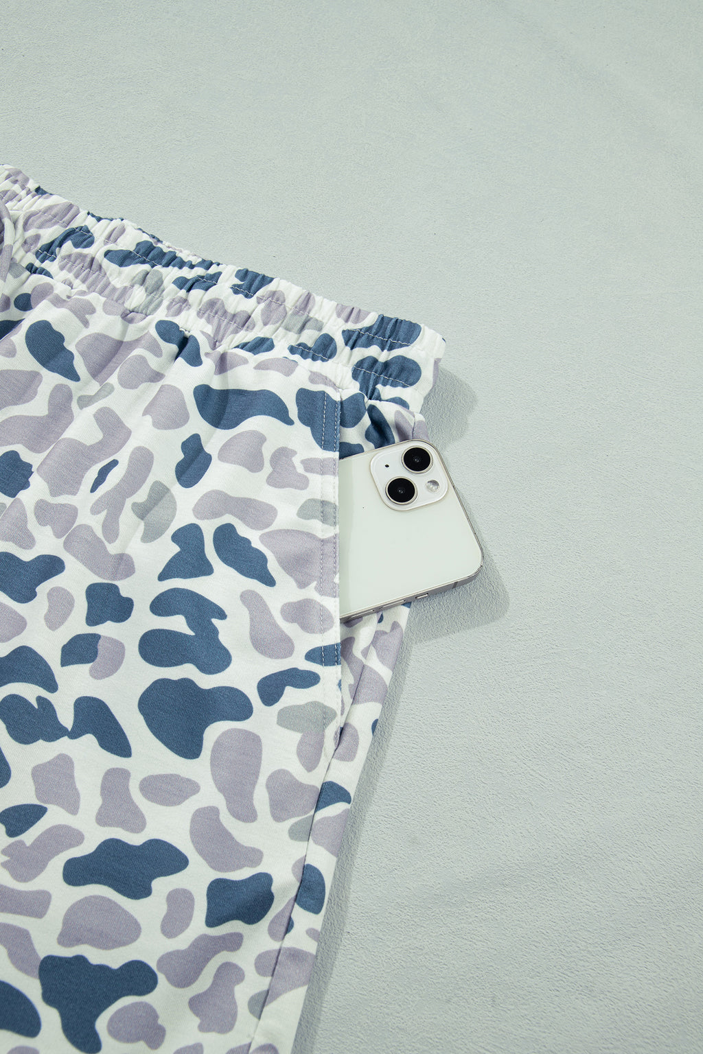 Multicolour Zip up Tee and Short Plus Size Camo Set