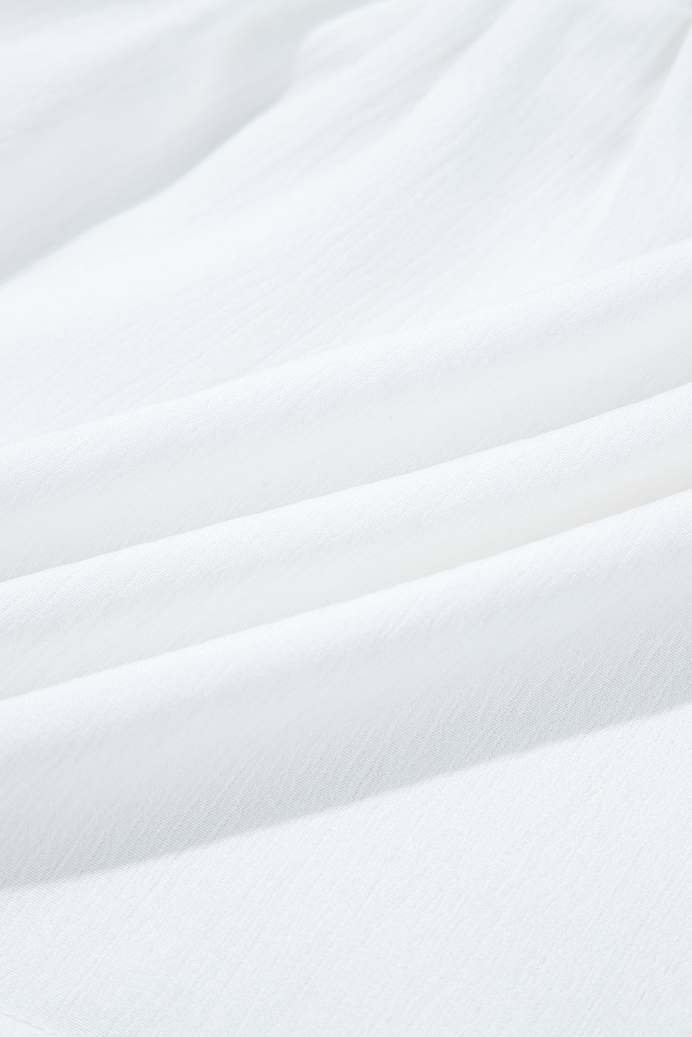 White Flower Print Lace-up V Neck Babydoll Blouse