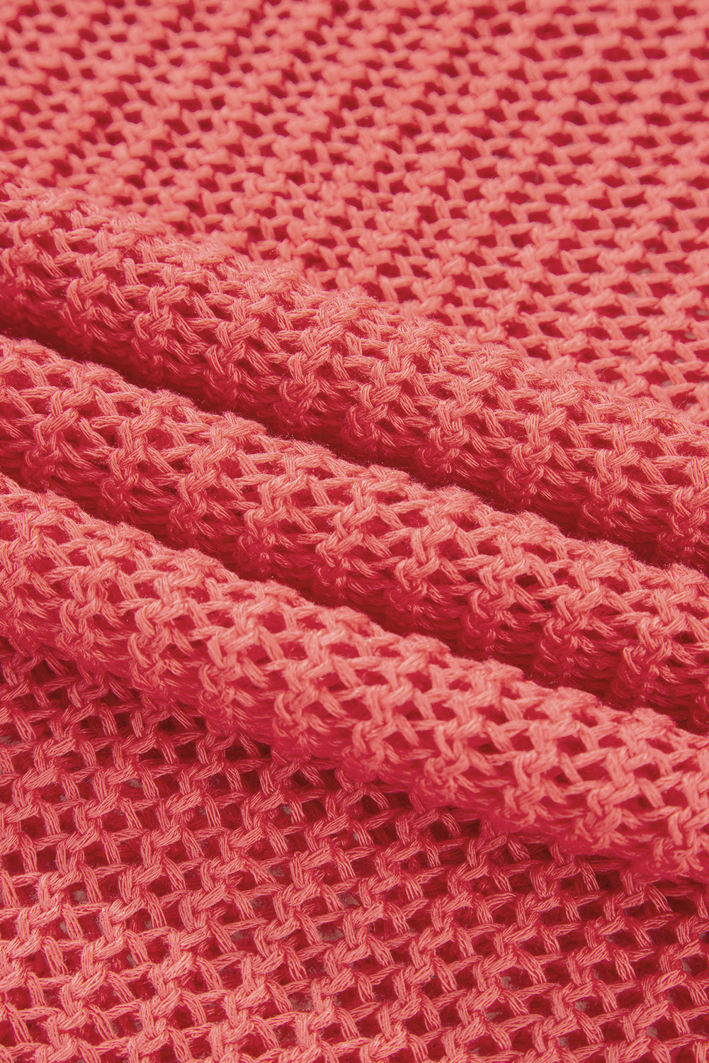 Coral Crochet Hollow-out Jumper Top Sweater