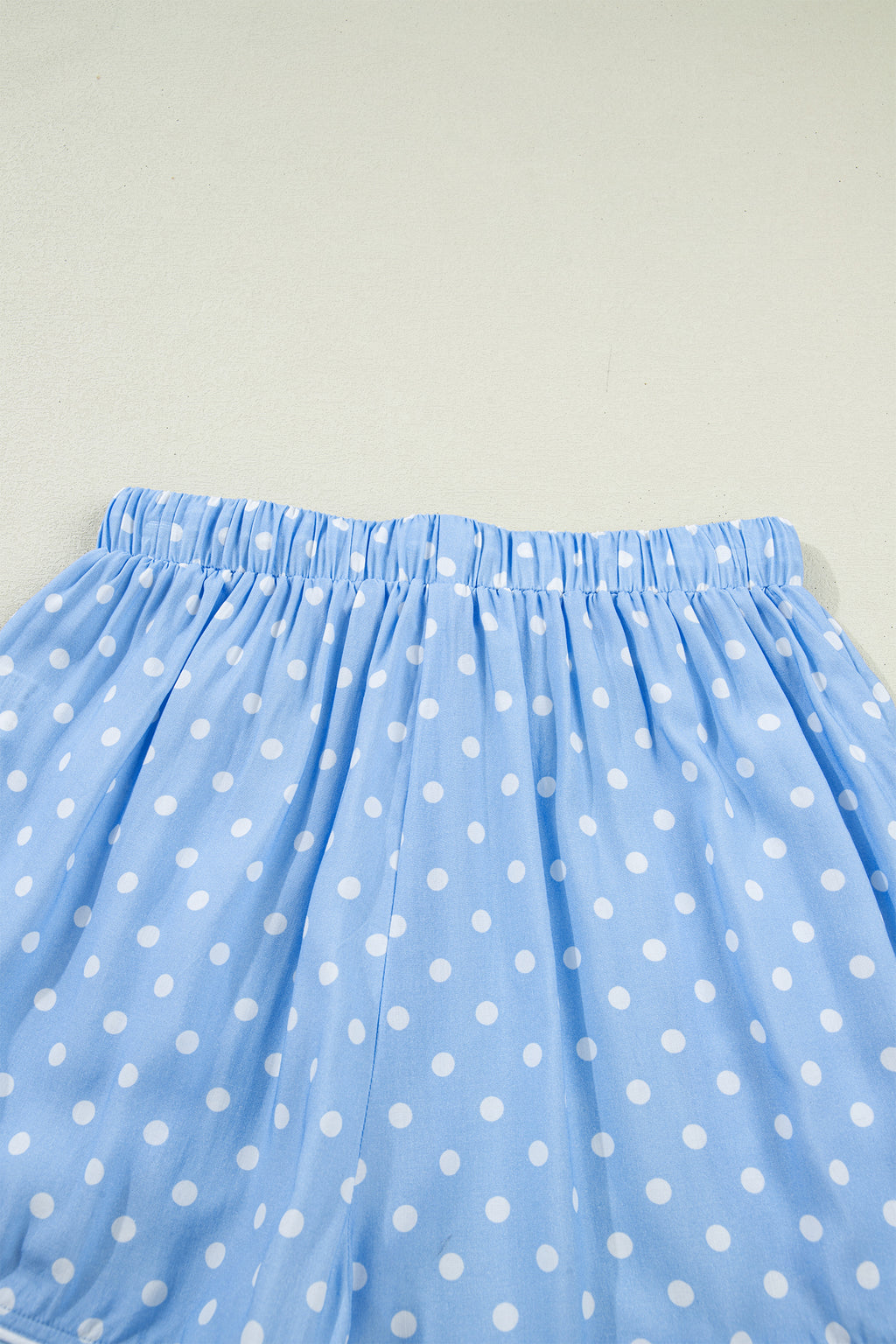 Sky Blue Dotted Print Soft Short Pajama Set