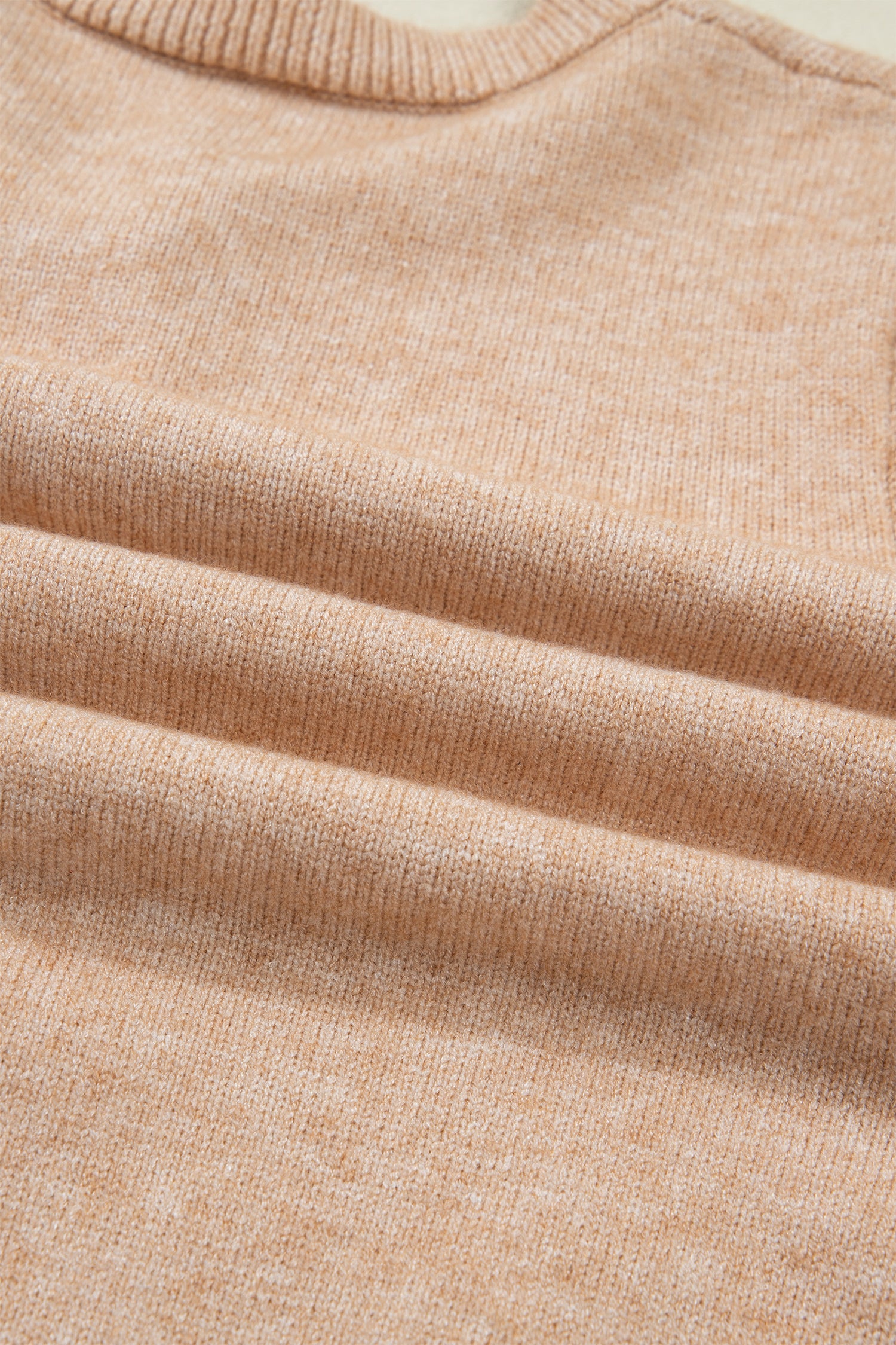 Oatmeal Ruffle Trim Gold Button Sweater Cardigan