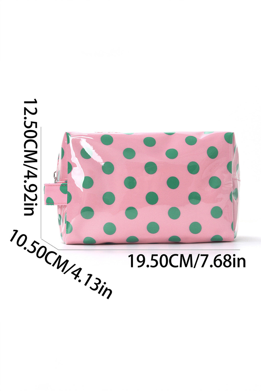 Blackish Green Durable PVC Polka Dot Makeup Bag