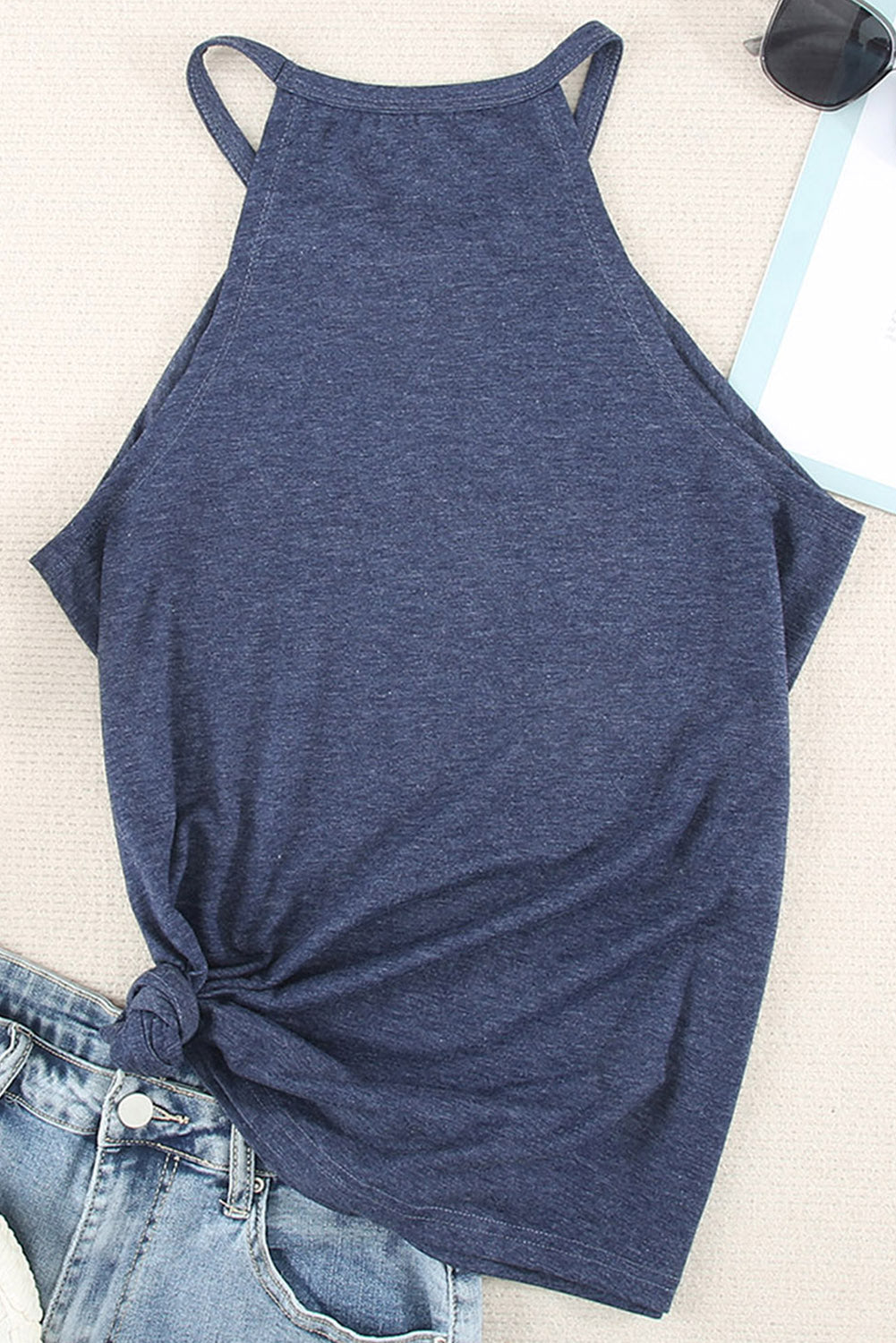 Blue THIS MAMA RUNS ON COFFEE AND JESUS Tank Top