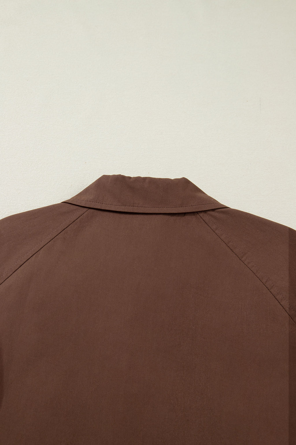 Dark Brown Collared Buttoned Leopard Liner Patchwork Chic Jacket