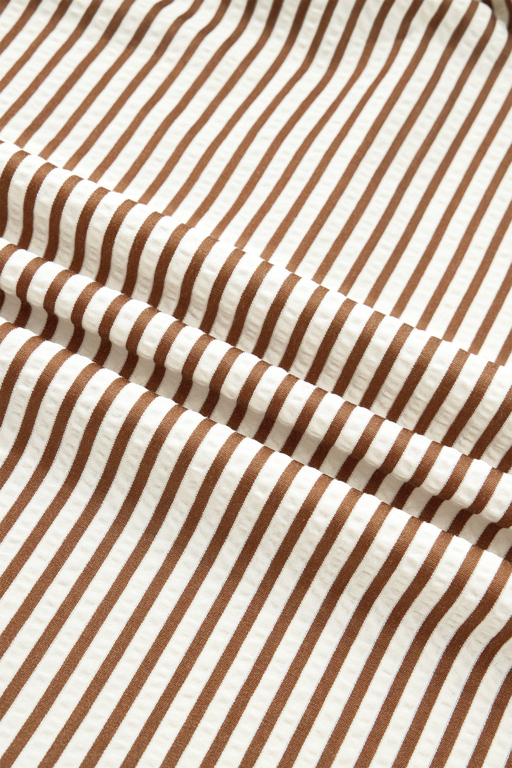 Brown Stripe Plus Size Slit V Neck Tiered Flutter Sleeve Maxi Dress
