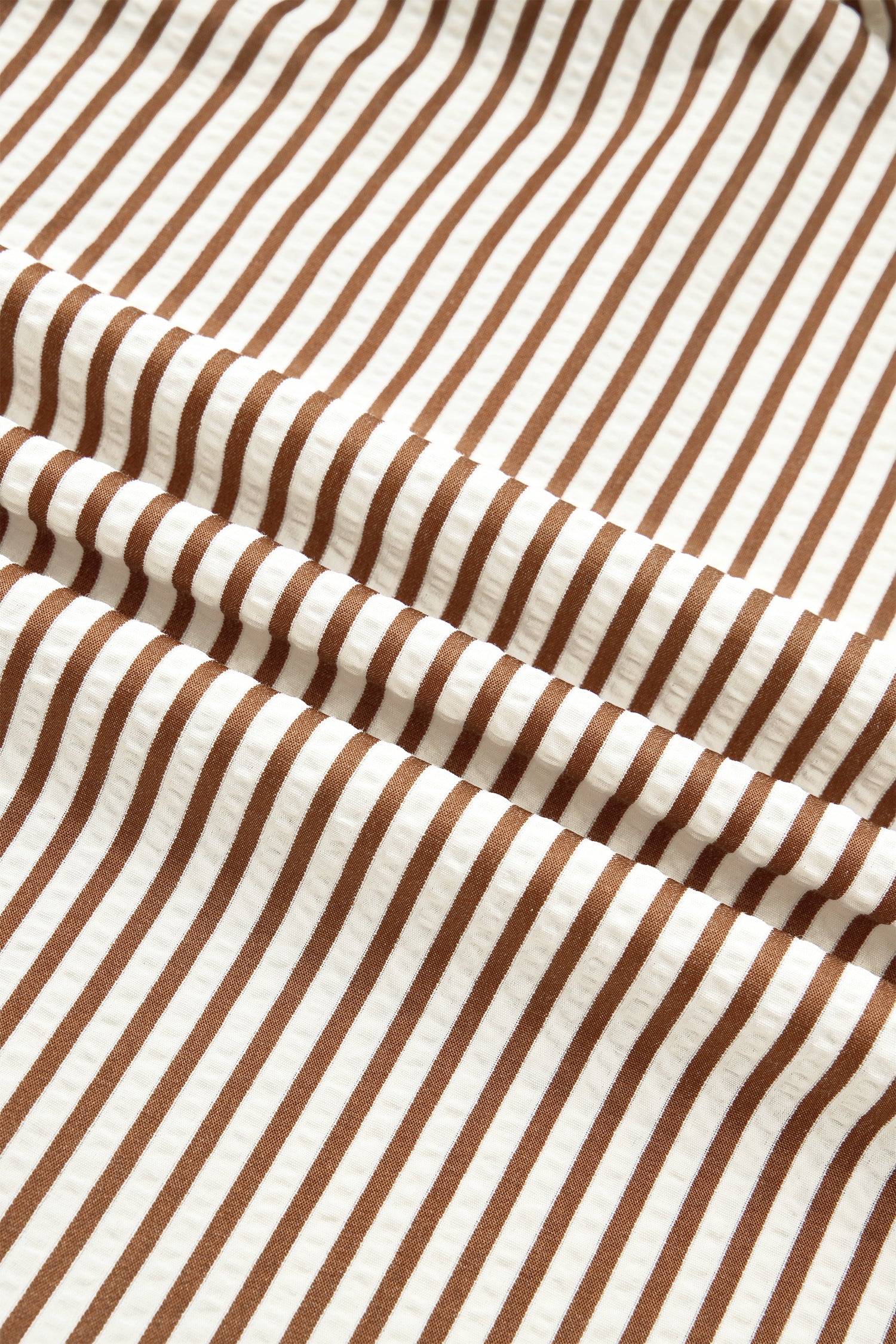 Brown Stripe Plus Size Slit V Neck Tiered Flutter Sleeve Maxi Dress