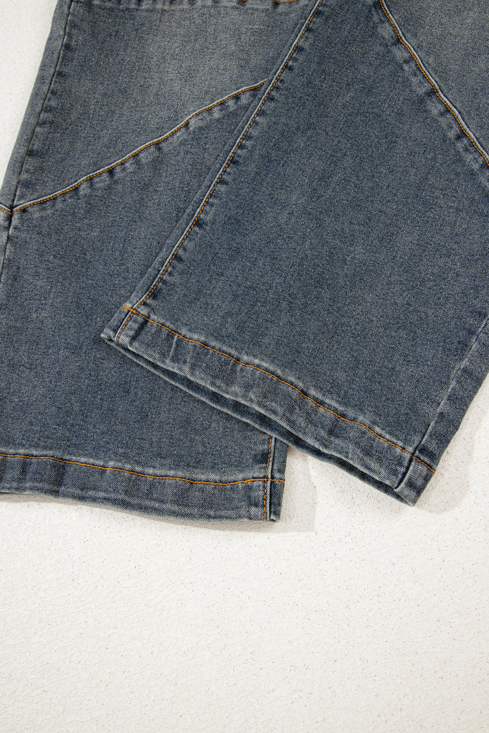 Sail Blue Exposed Stitching Loose Straight High Waist Barrel Jeans