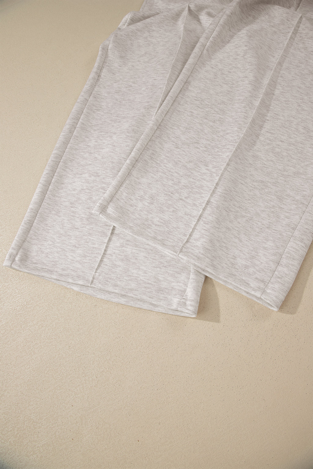 Light Grey Plus Size V Neck Polo Tee Drawstring Loose Pants 2pcs Set