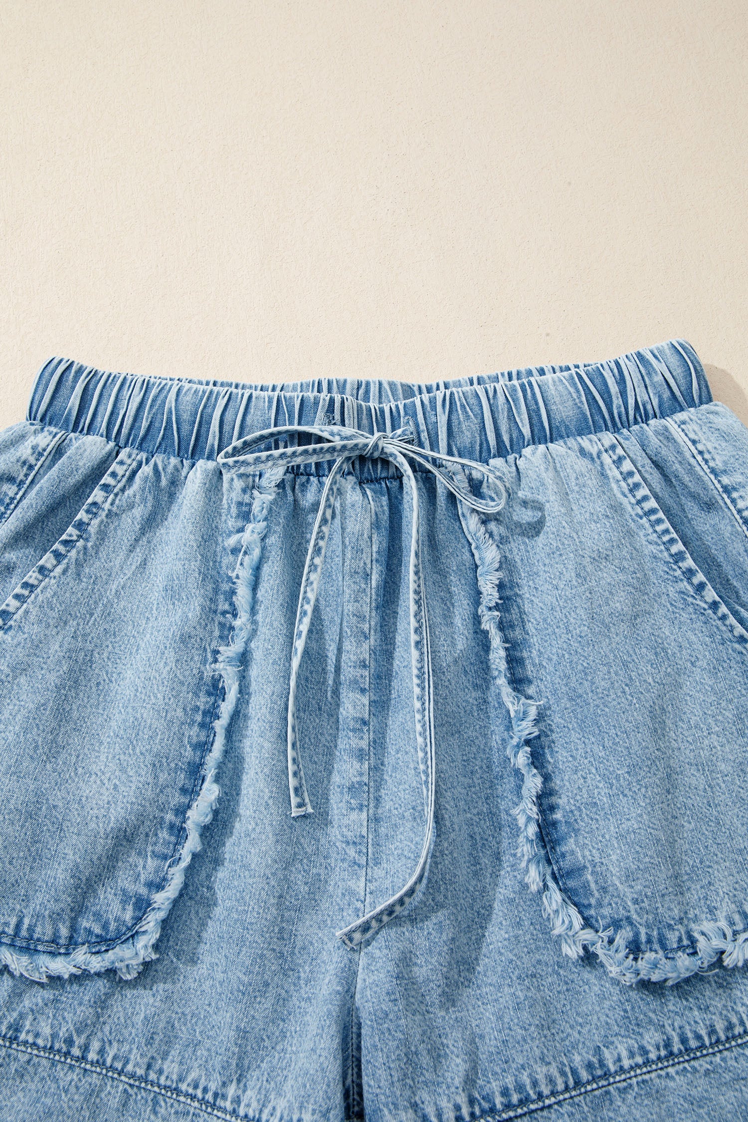 Myosotis Frayed Edge Casual Denim Shorts