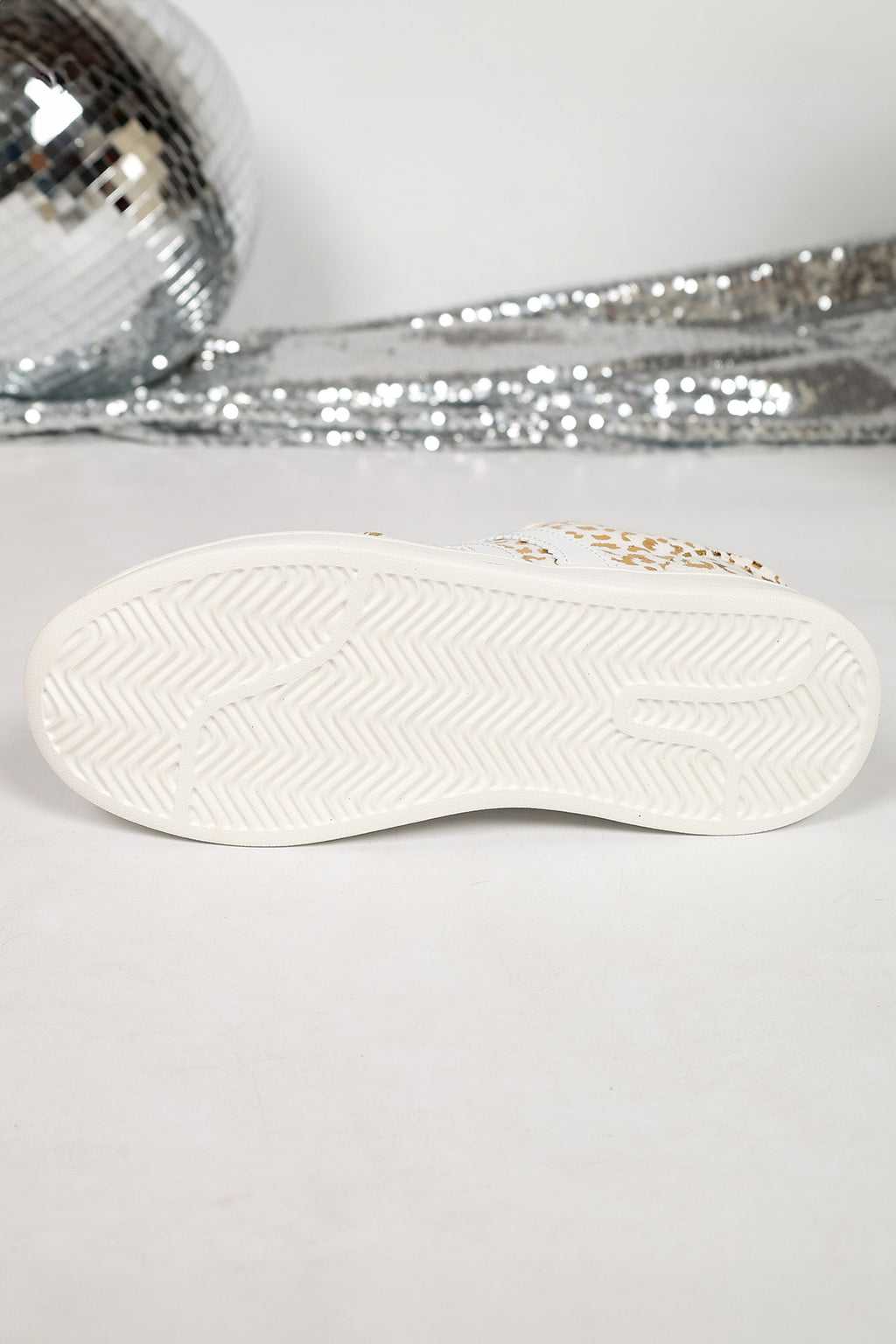 White Leopard Print PU Leather Detail Lace Up Casual Shoes