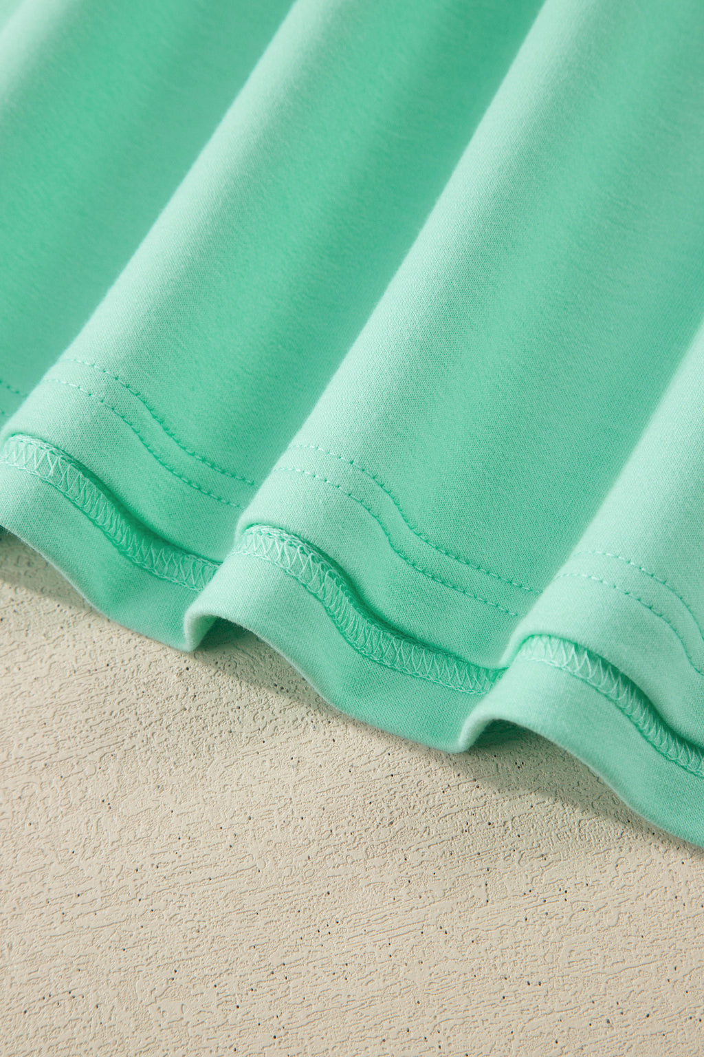 Mint Green Solid V-Neck Tee and Drawstring Plus Size Pants Set
