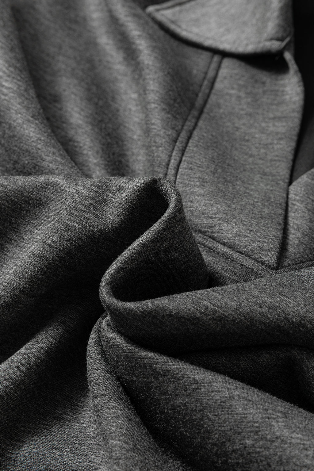 Medium Grey Collared V Neck Pullover Sweatshirt Sweatpants Set