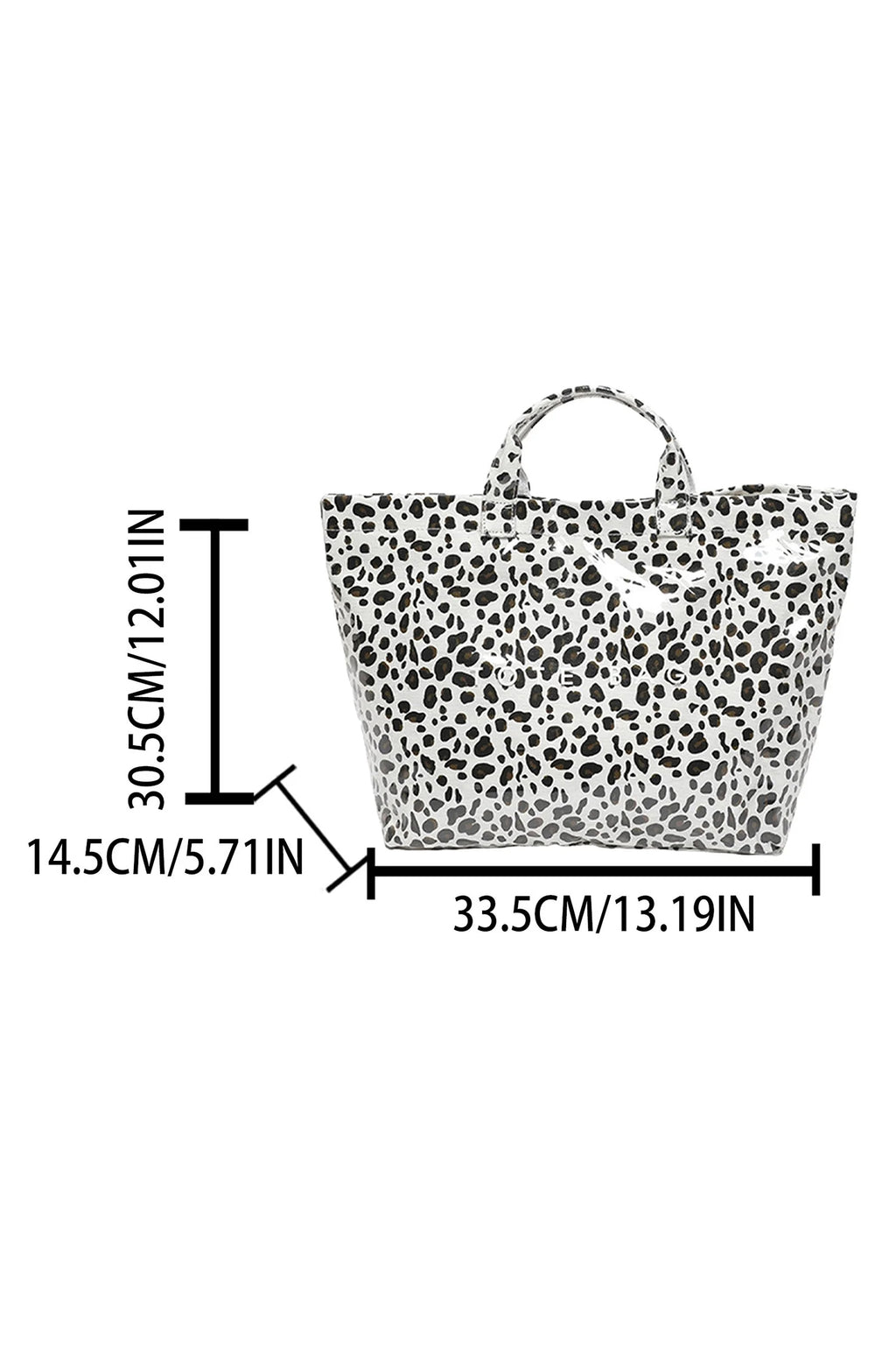 White Leopard PU Leather Water Proof Tote Bag