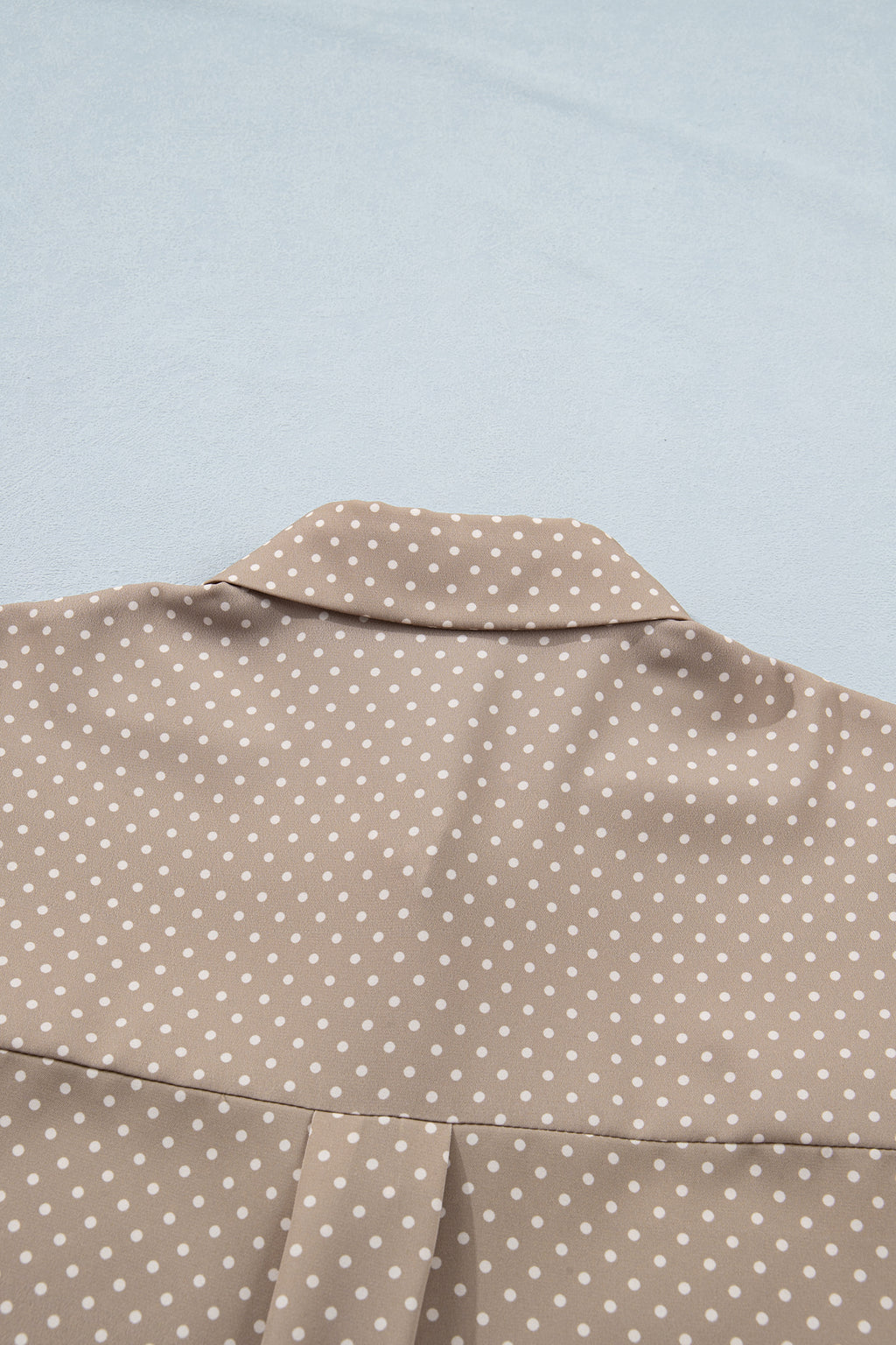 Khaki Dotted Print Cuffed Short Sleeve Shirt