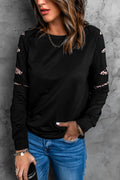 Leopard Insert Black Sweatshirt