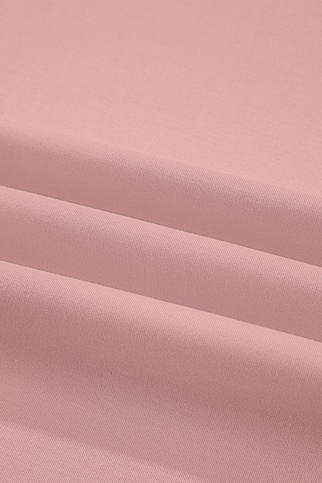 Pink Solid Color High Neck Oversize Tee