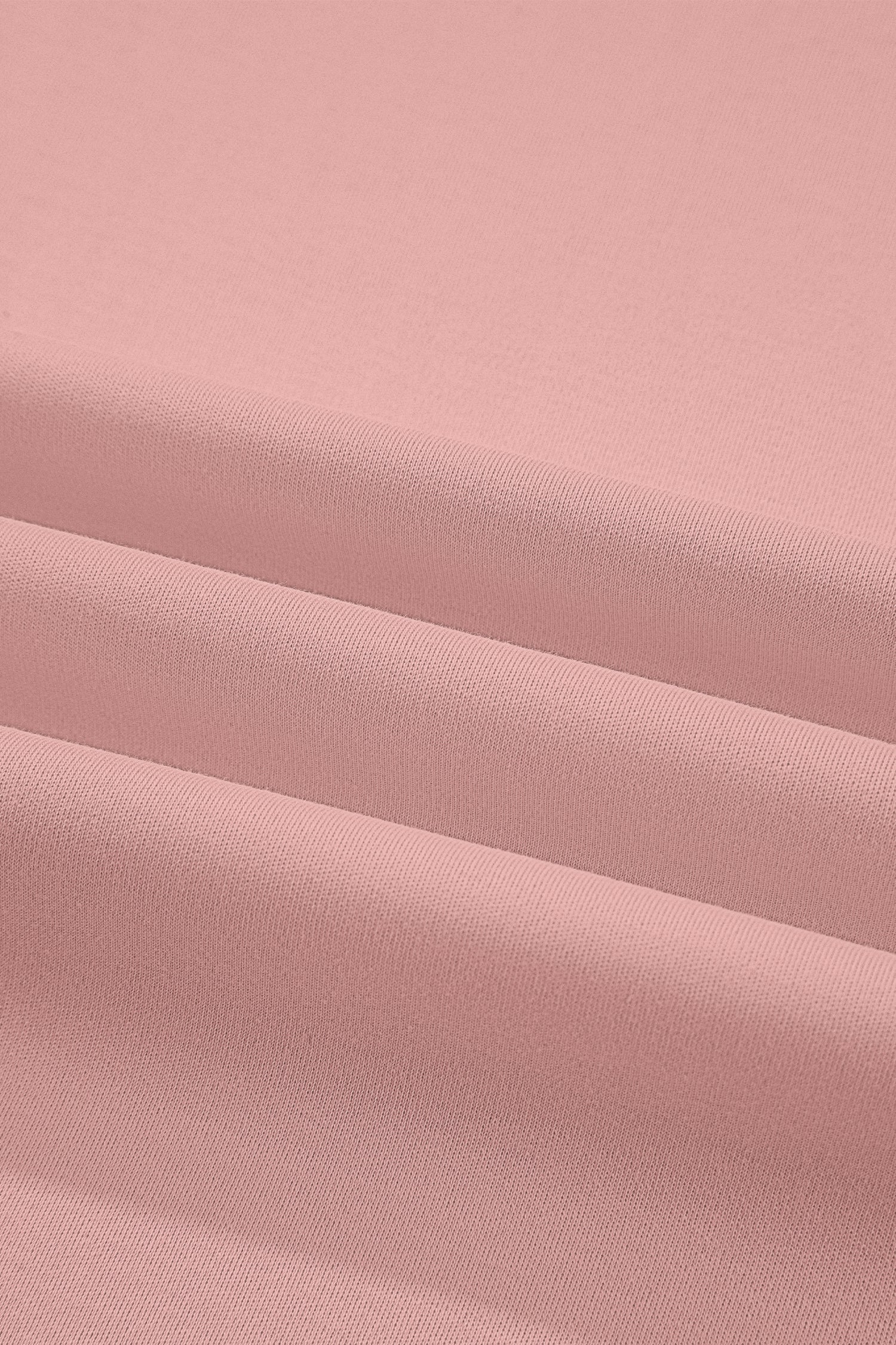 Pink Solid Color High Neck Oversize Tee