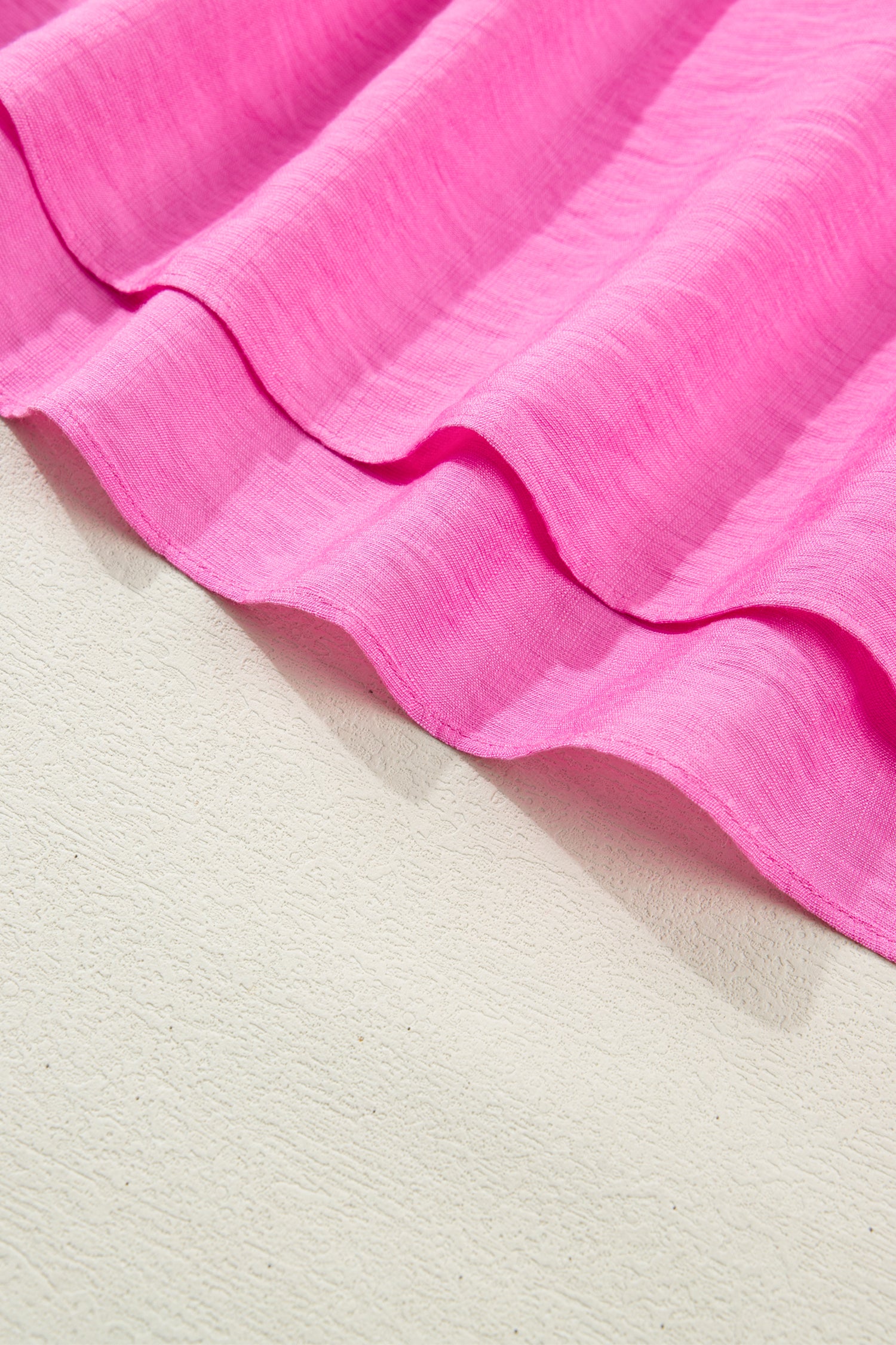 Bonbon Solid Color Ruffle Trim High Waist Sleeveless Maxi Dress