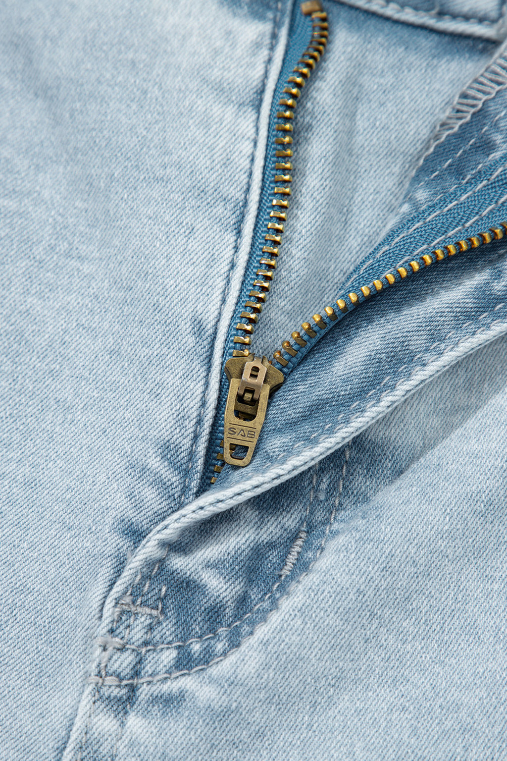 Beau Blue Frayed Cropped Barrel Jeans