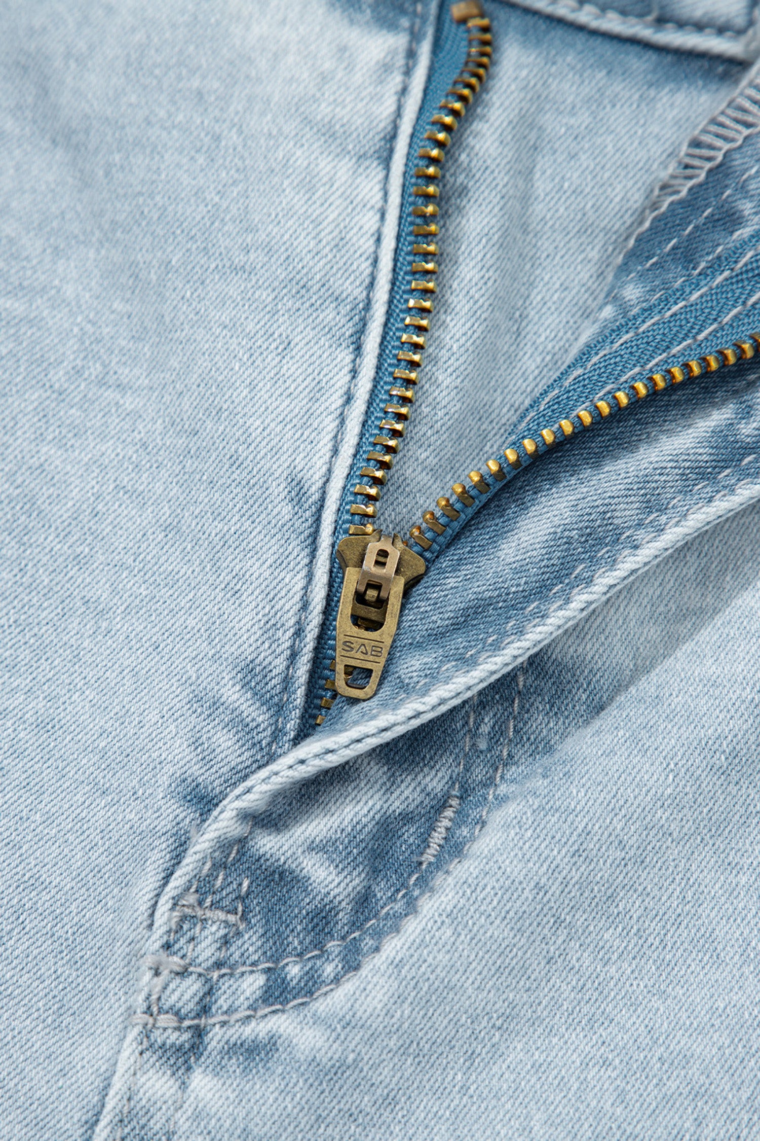 Beau Blue Frayed Cropped Barrel Jeans