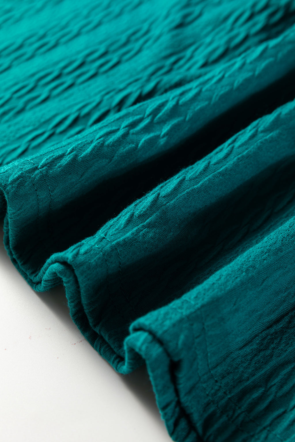 Sea Green Textured Round Neck Sweatshirt & Loose Drawstring High Waist Pant Set
