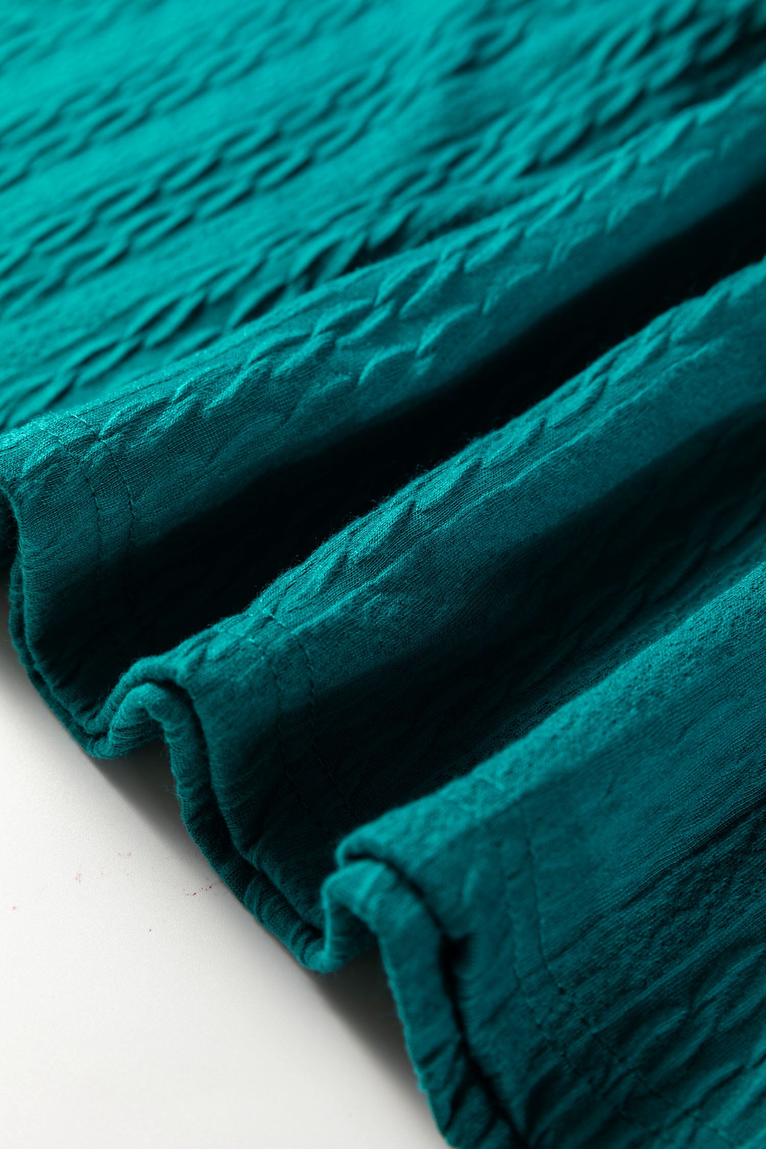 Sea Green Textured Round Neck Sweatshirt & Loose Drawstring High Waist Pant Set