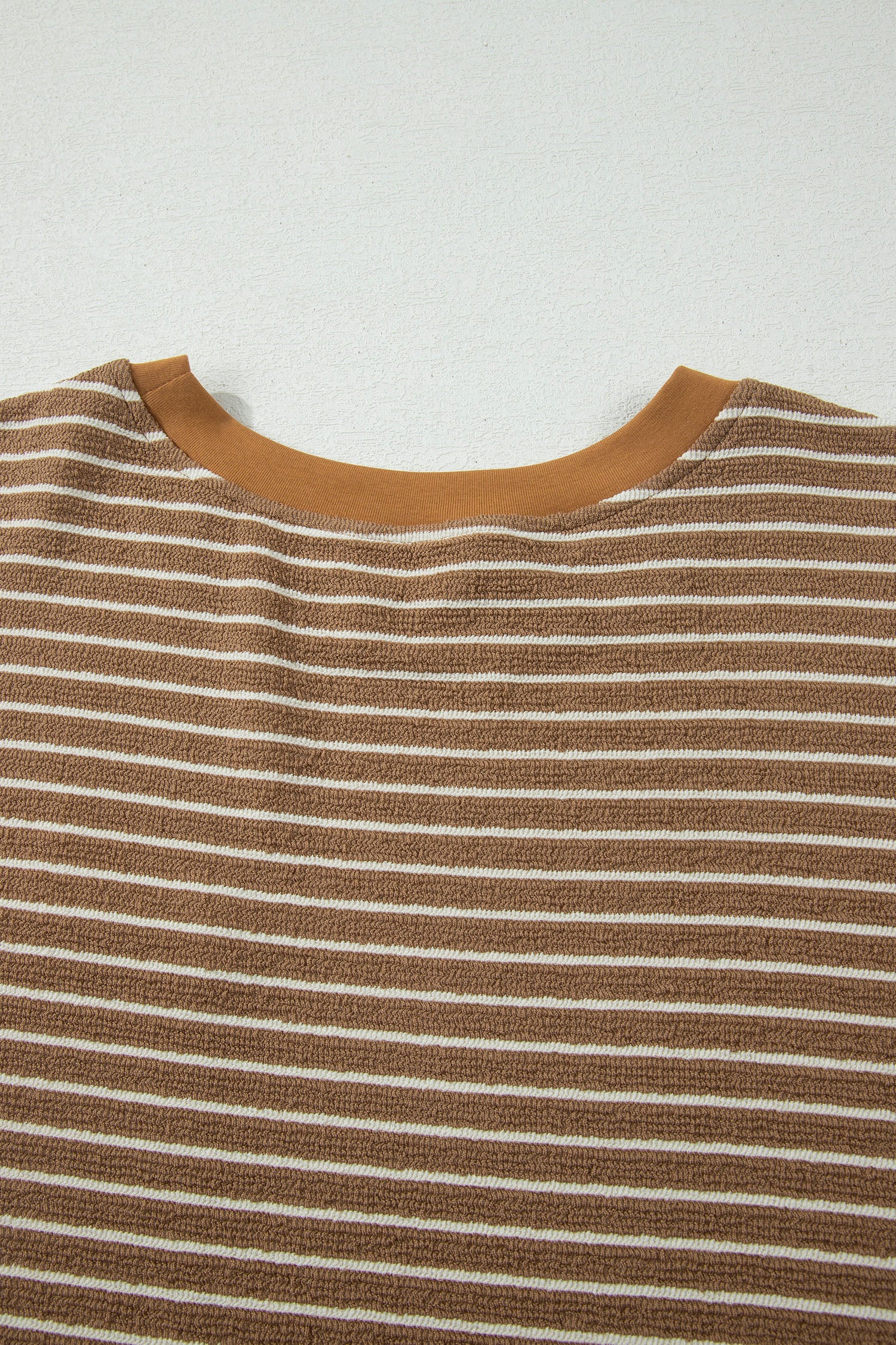 Khaki Stripe Plus Size Striped Colorblock Pocket Lounge Set