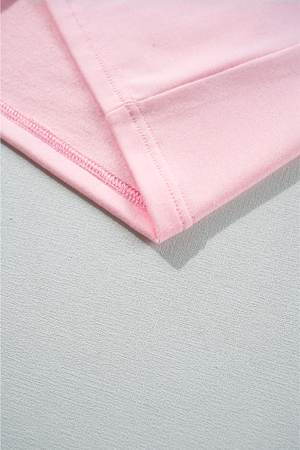 Gossamer Pink Color Block Half Buttoned Ruffled Short Sleeve T Shirt