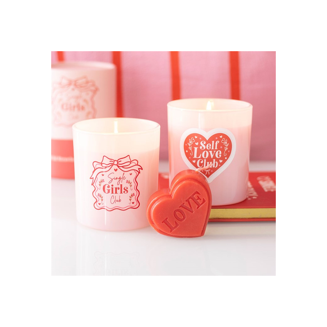Red Love Heart Shaped Valentine's Day Candle