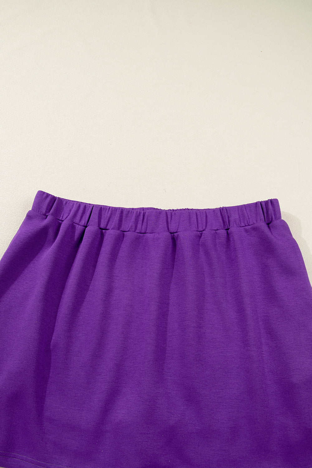 Wisteria Collar Half Zip Pullover Mini Skirt Plus Size 2pcs Set
