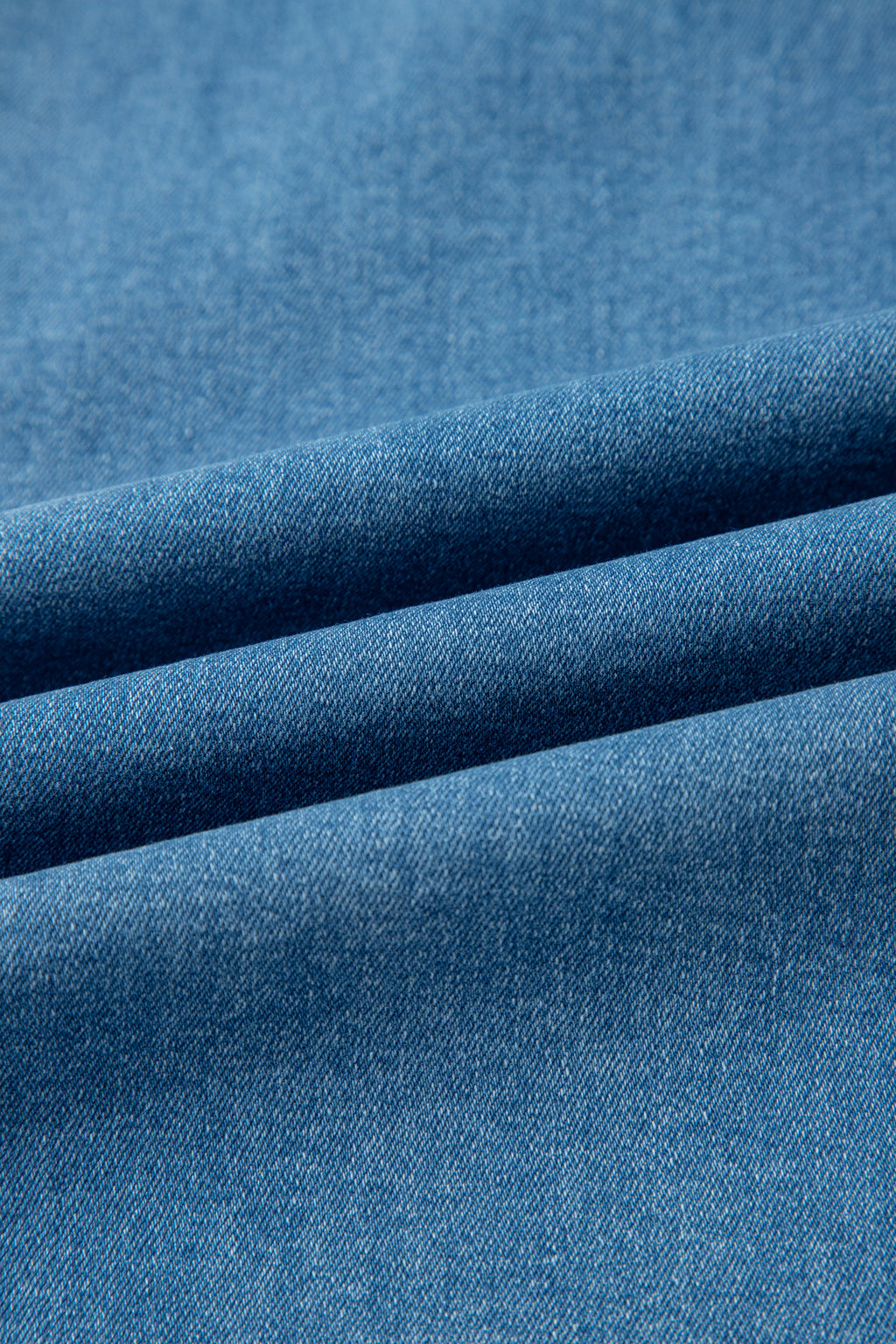 Dusk Blue Retro Washed Patch Pocket Stretchy Jeans