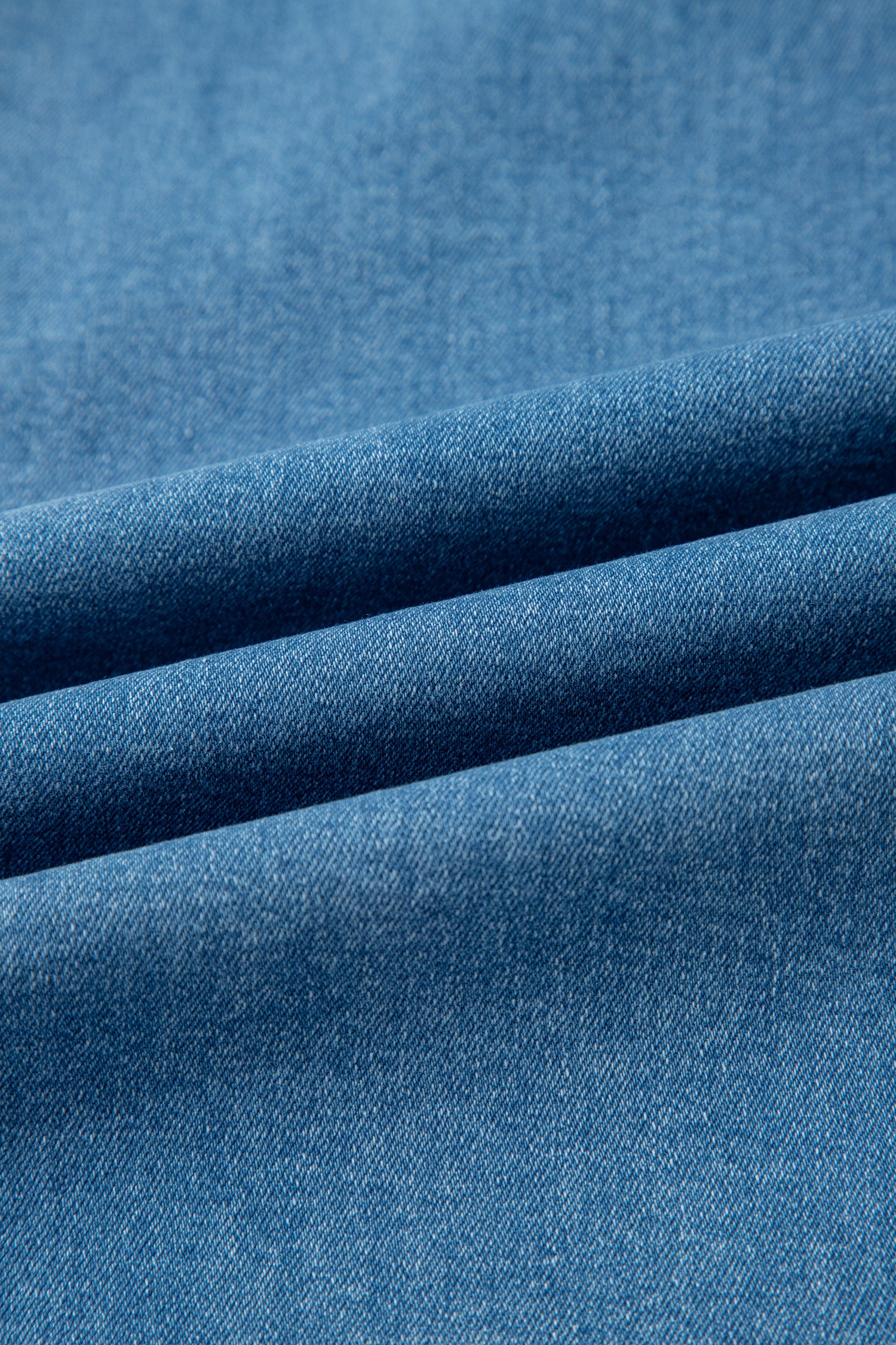 Dusk Blue Retro Washed Patch Pocket Stretchy Jeans