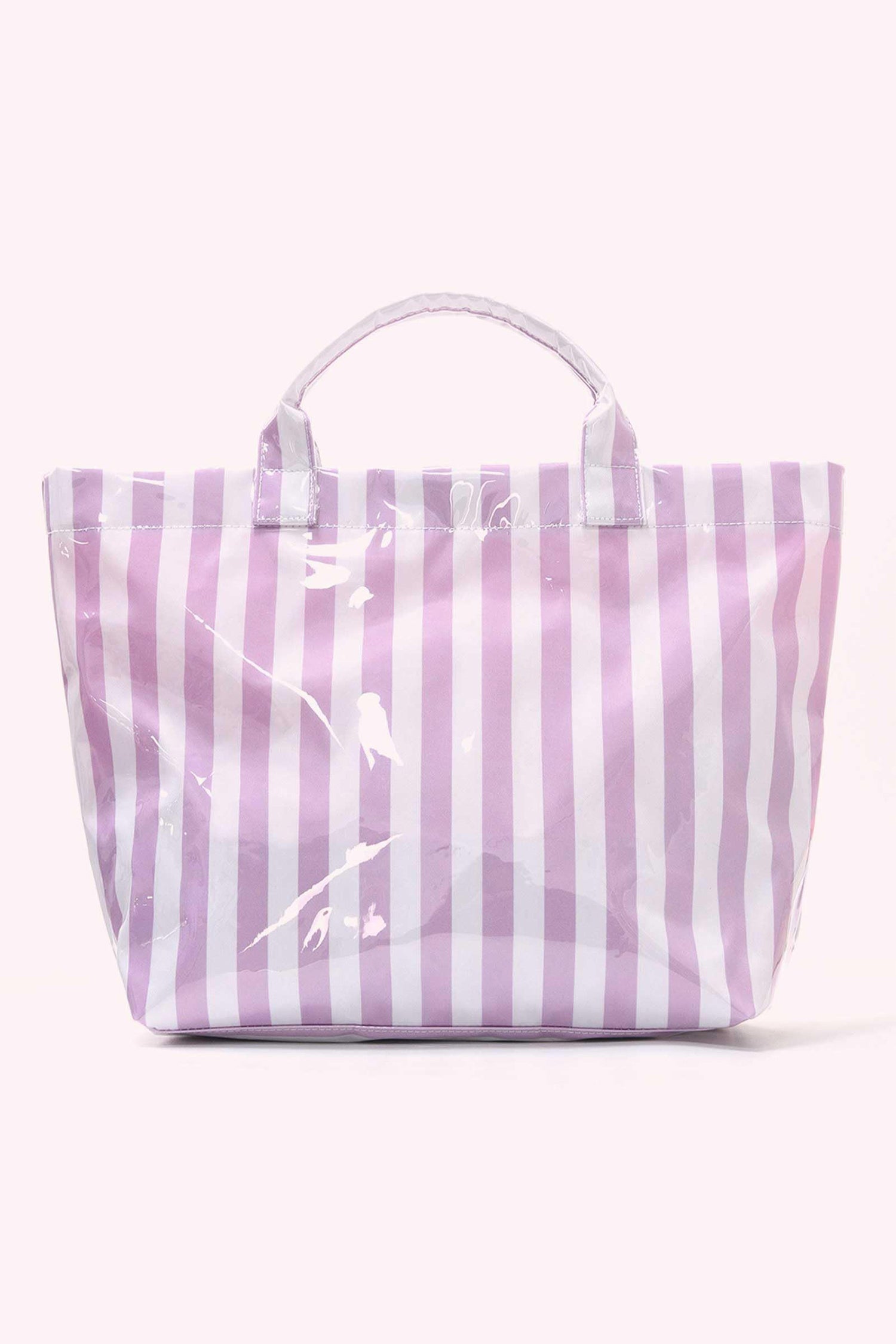 Wisteria Glossy Striped Vinyl Large Tote Bag (Color Varied)