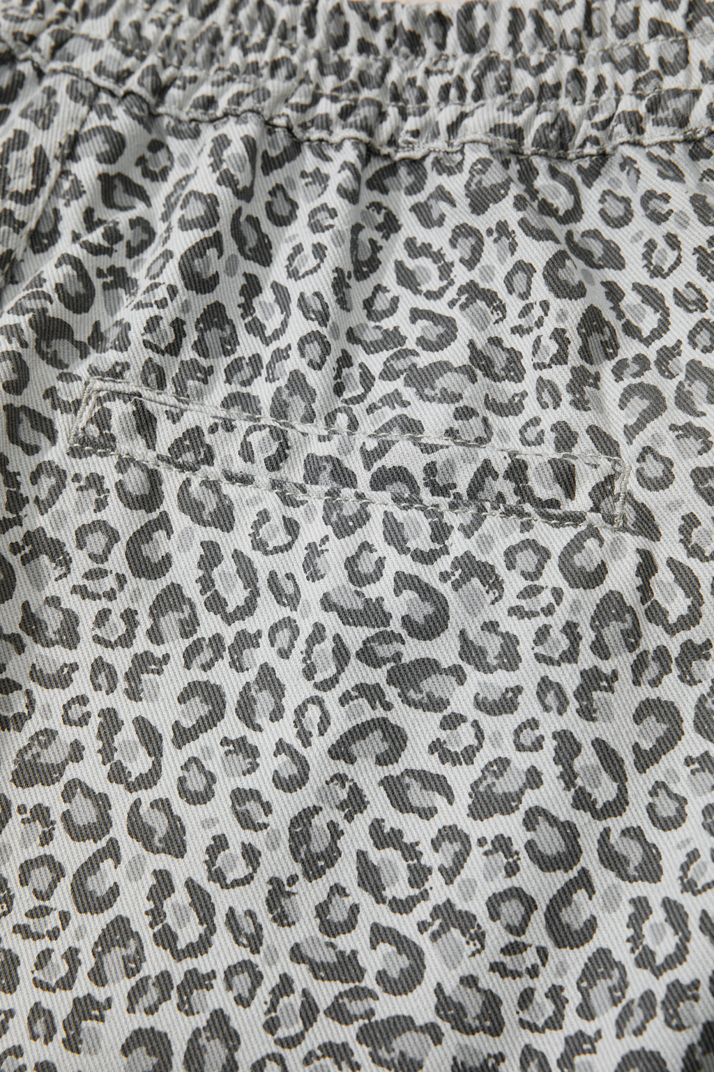 Gray Leopard Print Wrap Front Denim Shorts