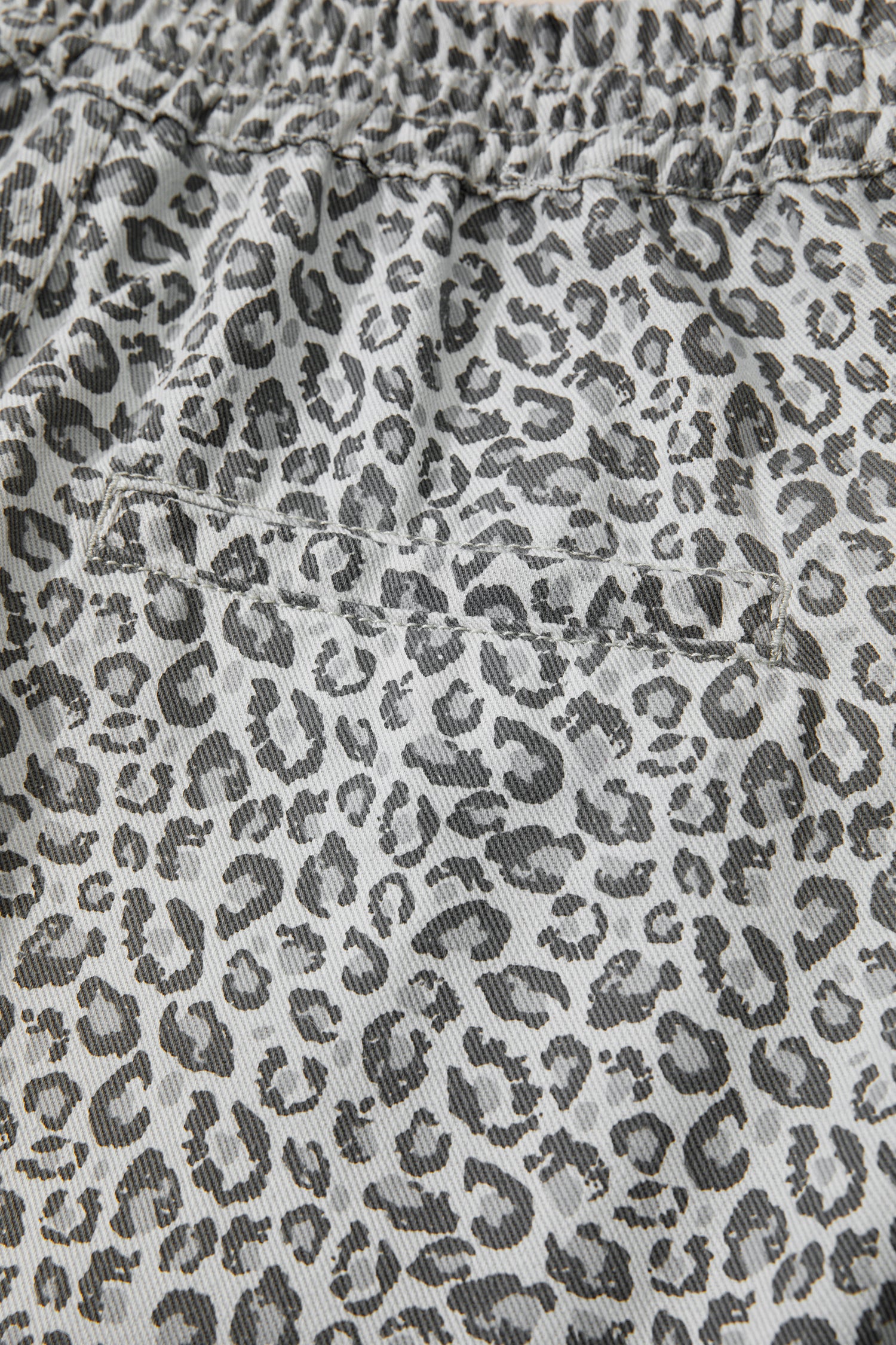 Gray Leopard Print Wrap Front Denim Shorts